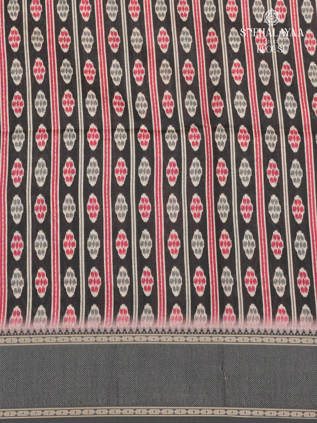 Pink Floral Printed Tussar Saree