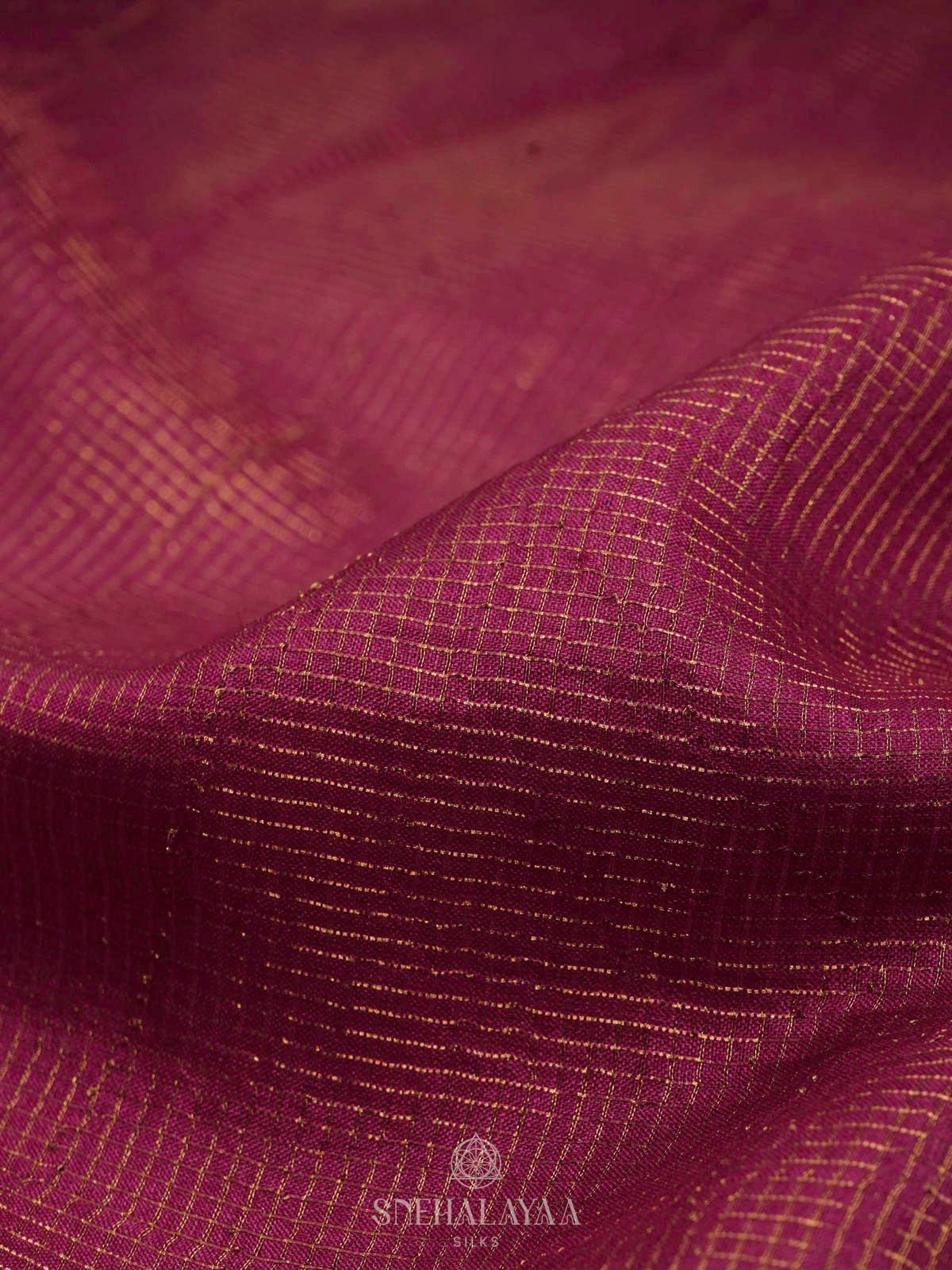 Magenta Tussar Embroidery Saree