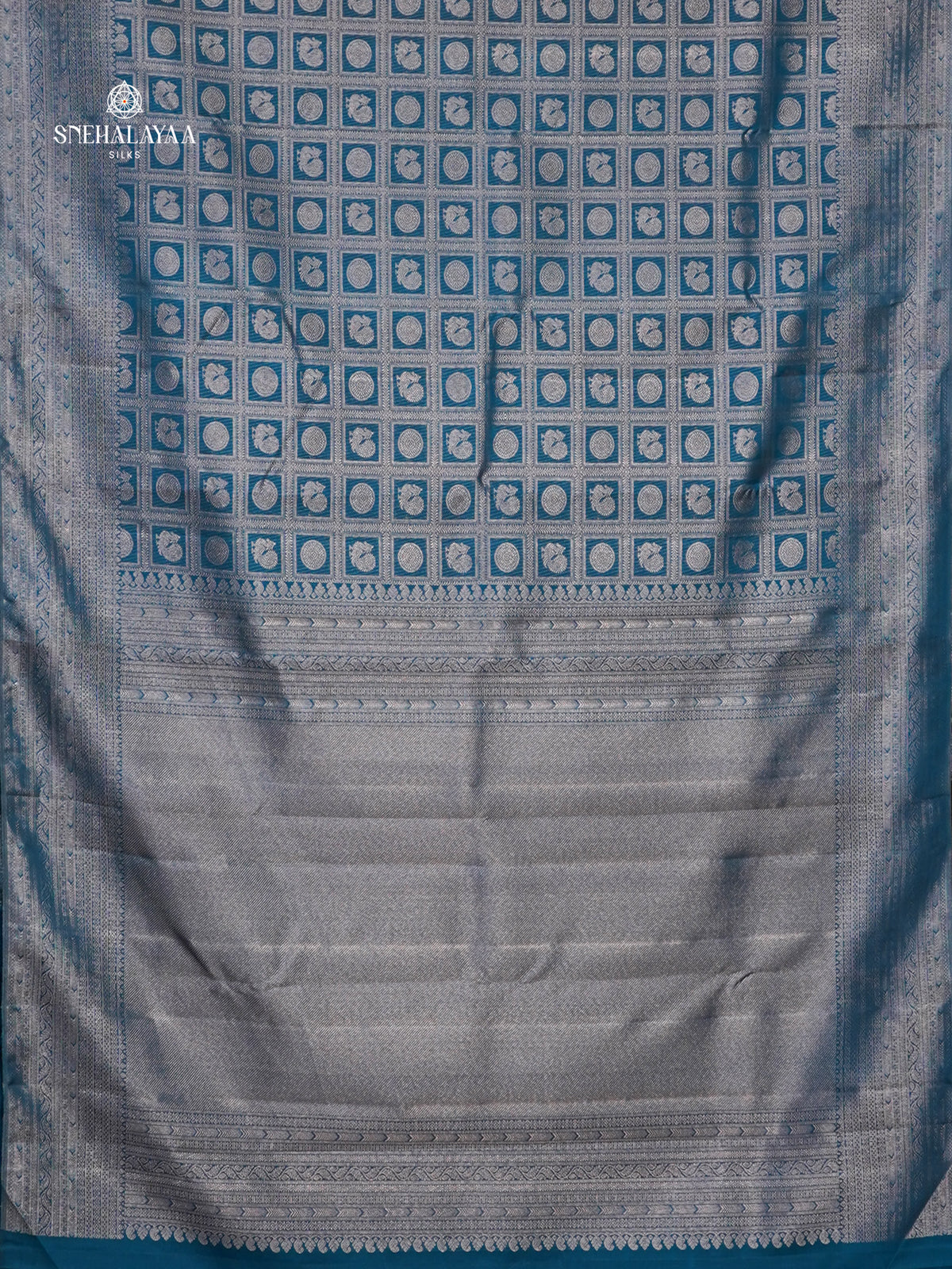 Peacock Blue Kanjivaram Silk Saree