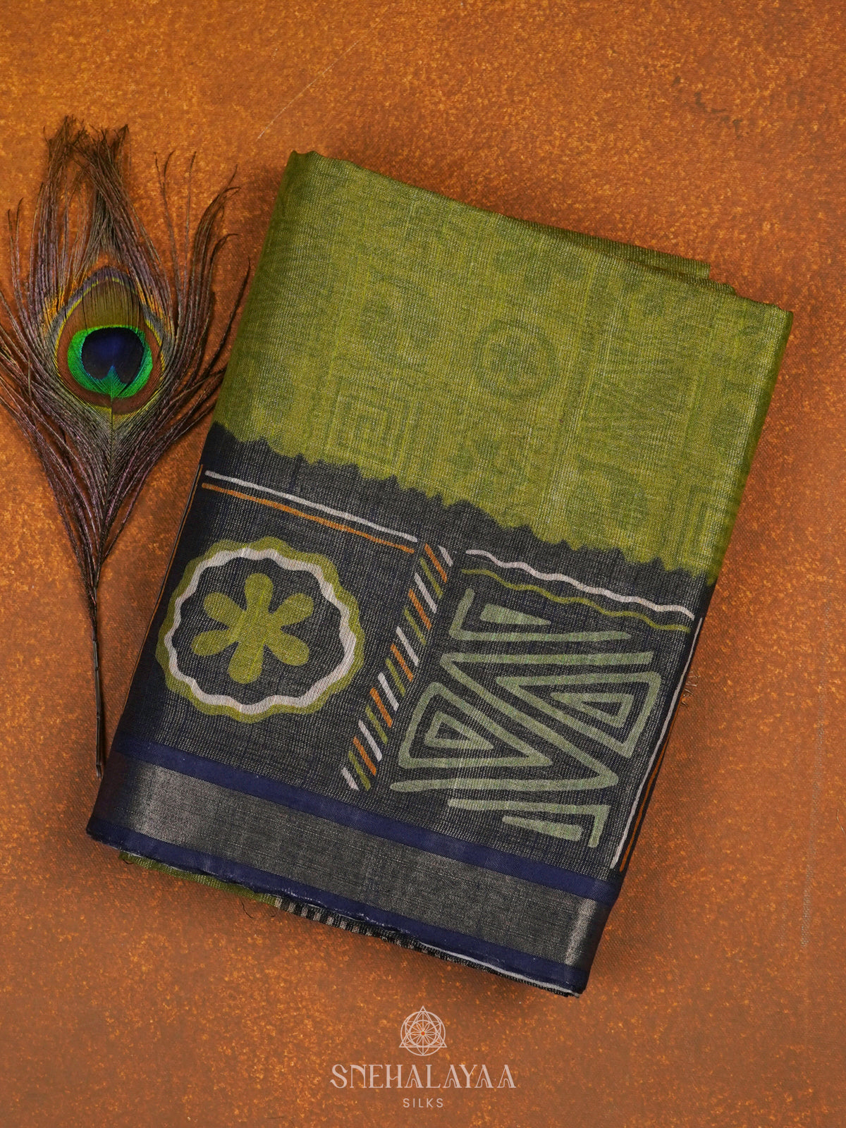 Green Bamboo Silk Saree