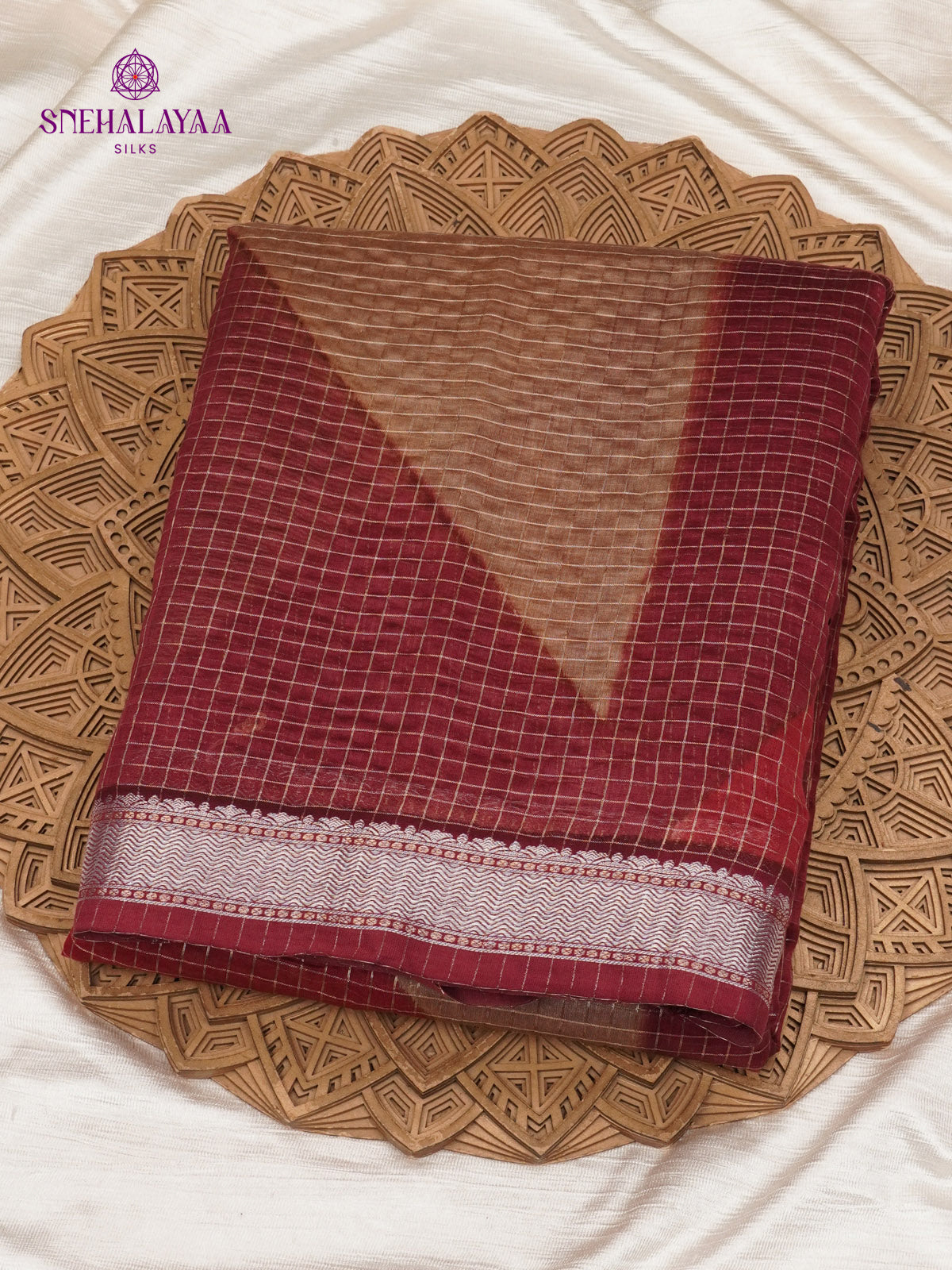 Burgundy Chanderi Saree