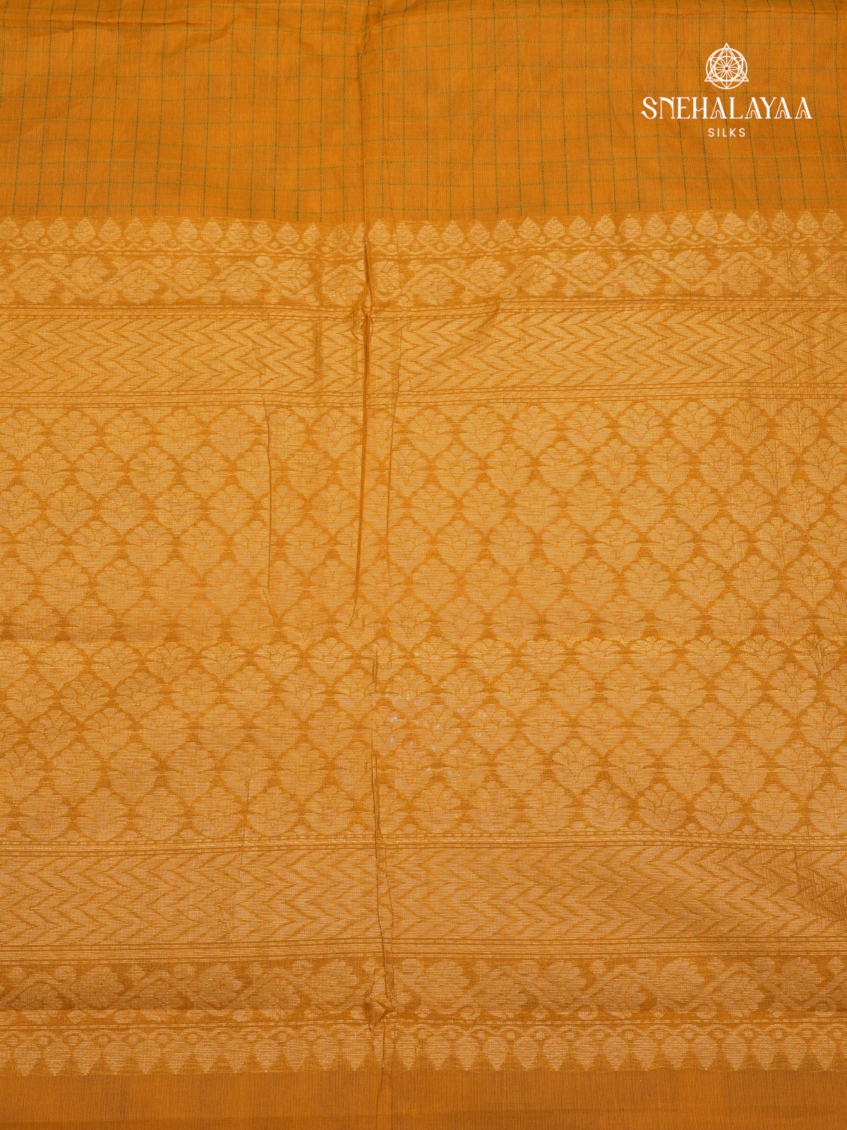 Mustard Yellow Kanchi Cotton Saree