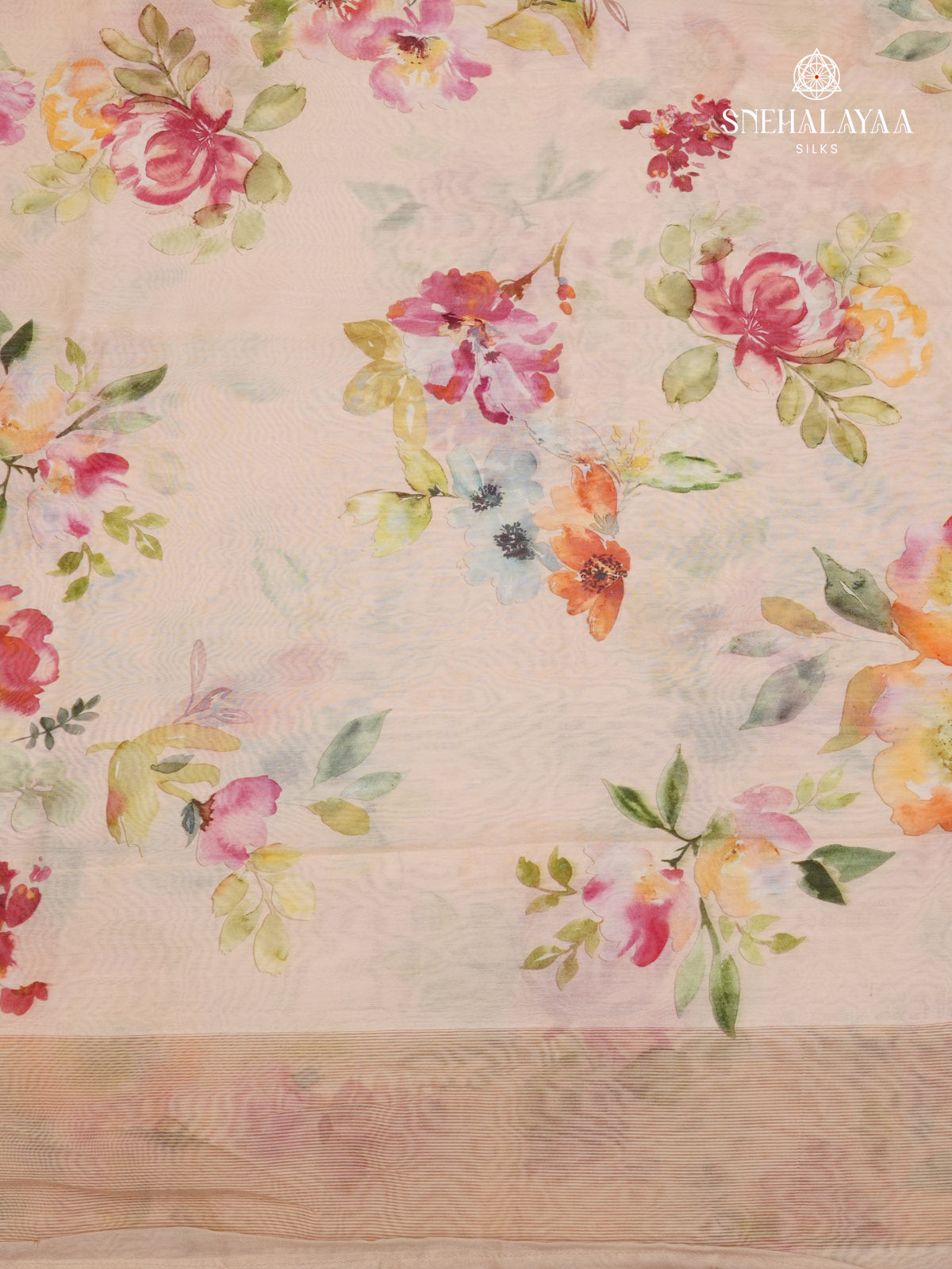 Cream Chanderi Saree