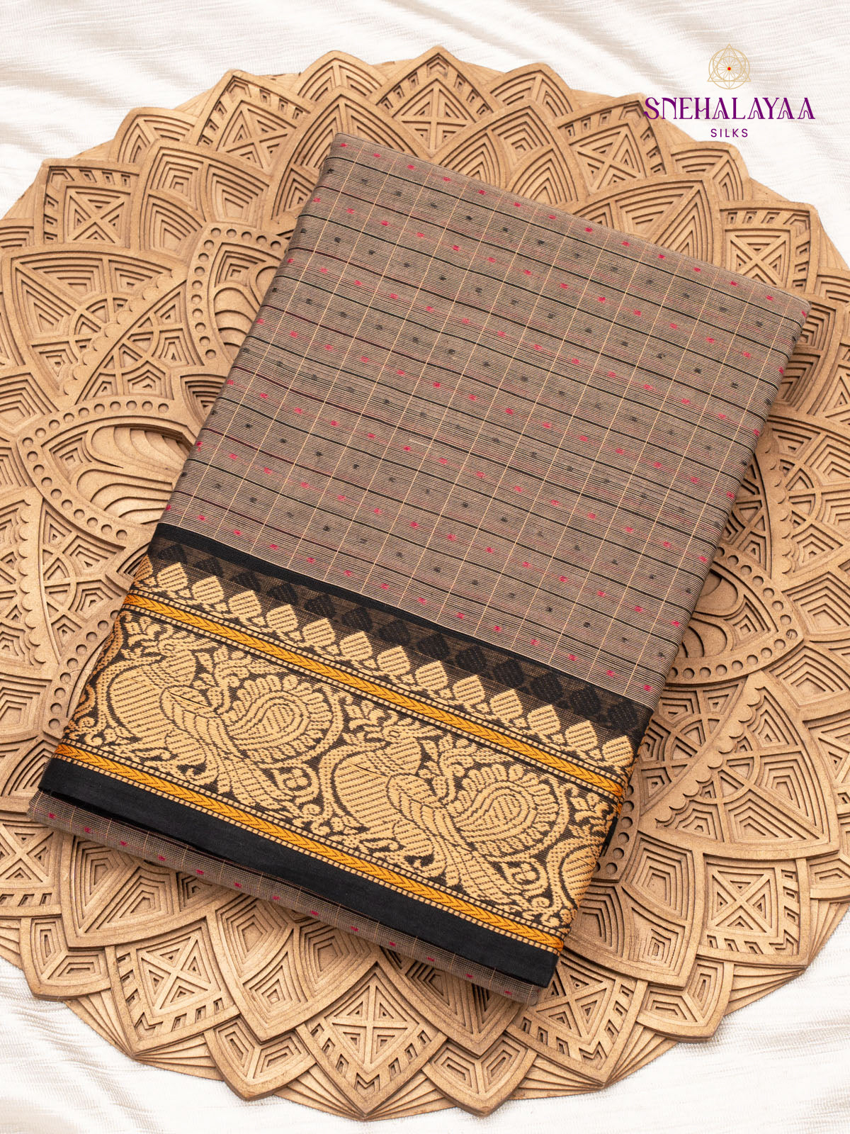 Grey Chettinad Cotton Saree