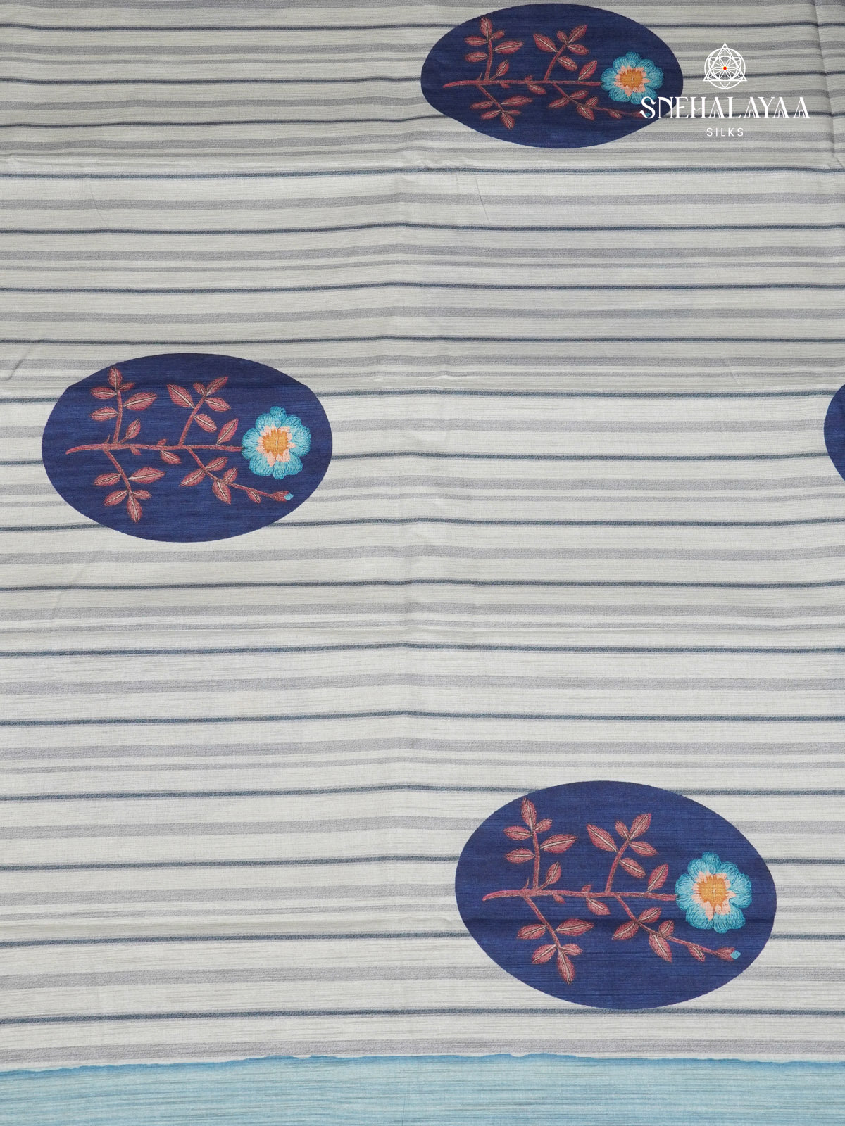 Pastel Blue Tussar Saree