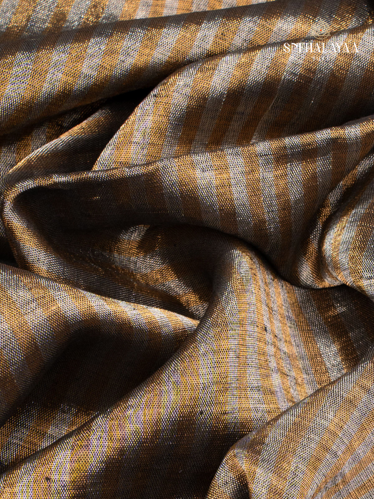 Grey Linen Tissue Saree