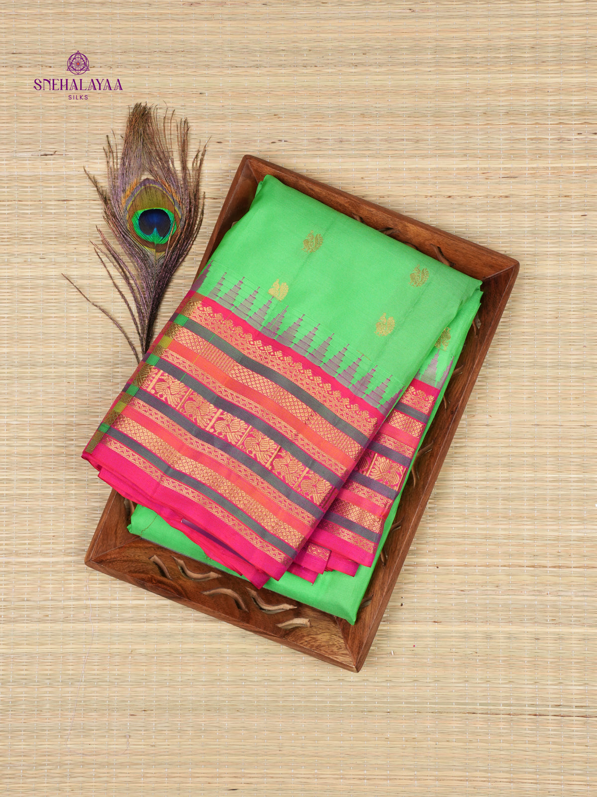 Green Gadwal Silk Saree