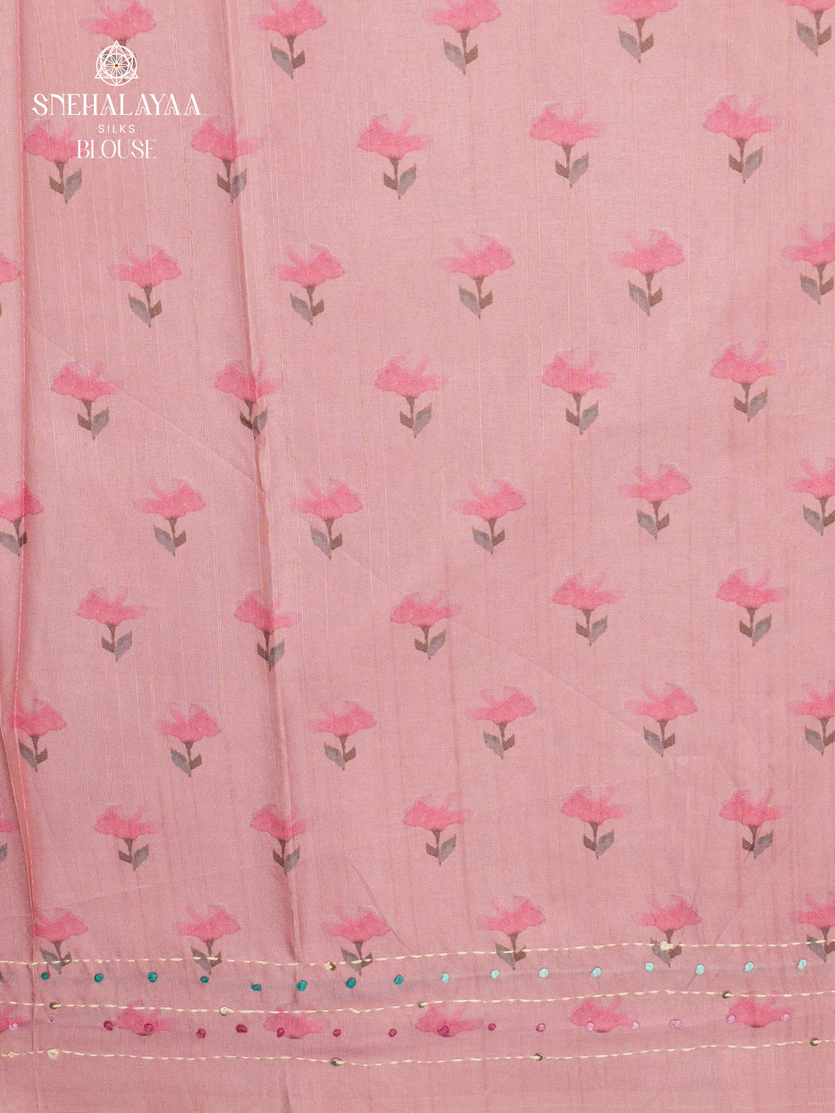 Pale Pink Tussar Embroidery Saree