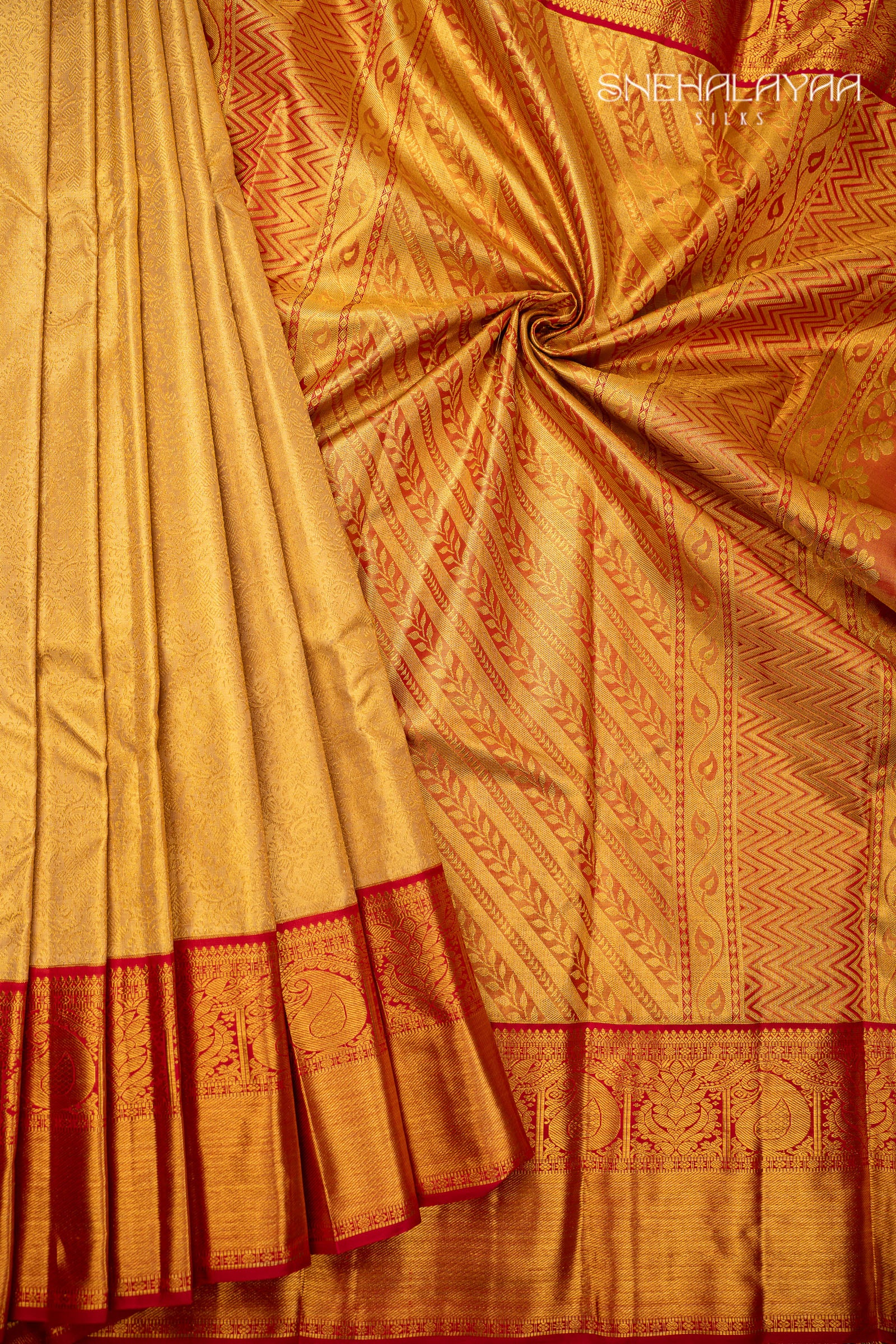 Gold Kancheevaram Silk Saree