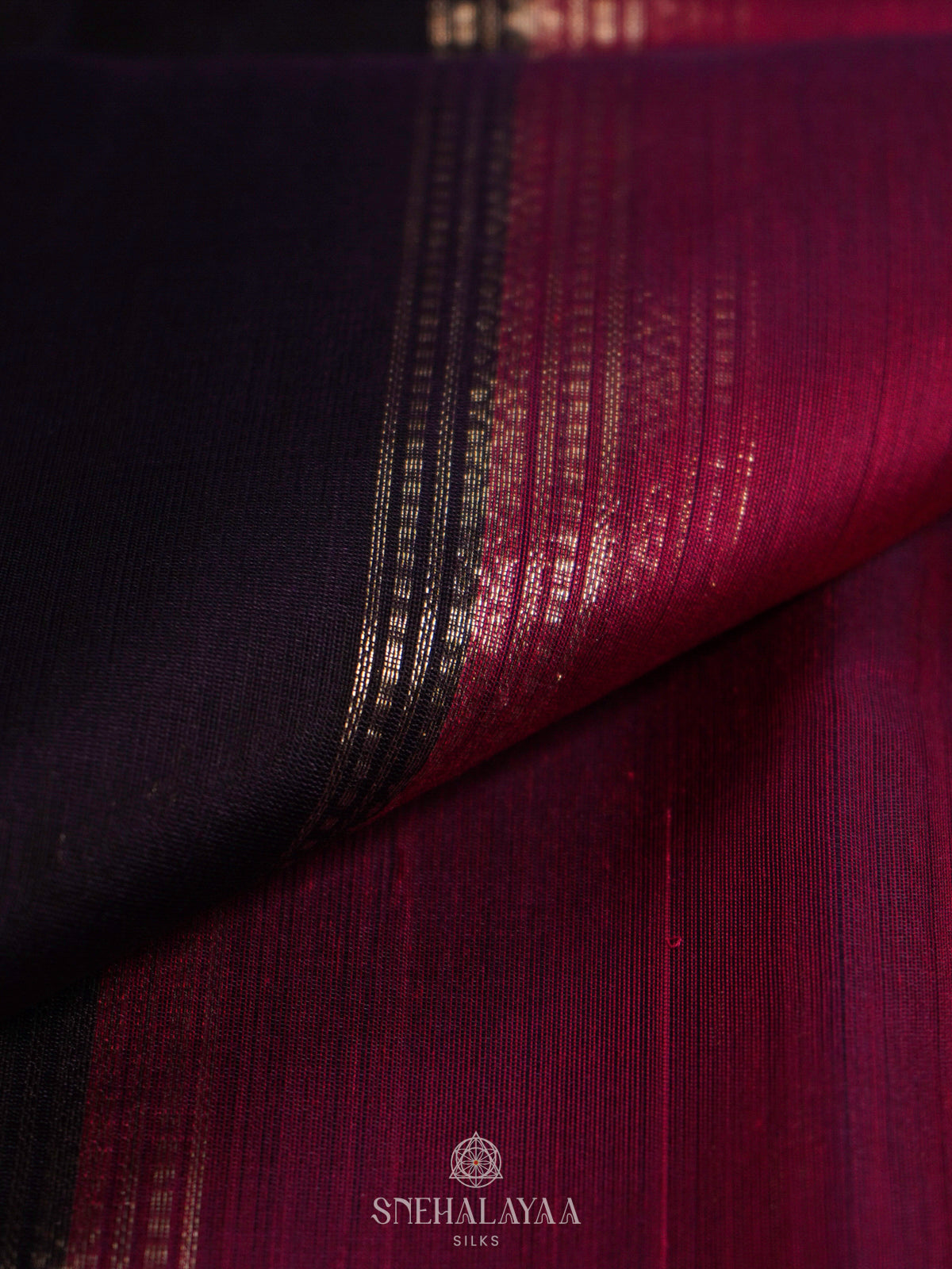 Black Kora Silk Cotton Saree