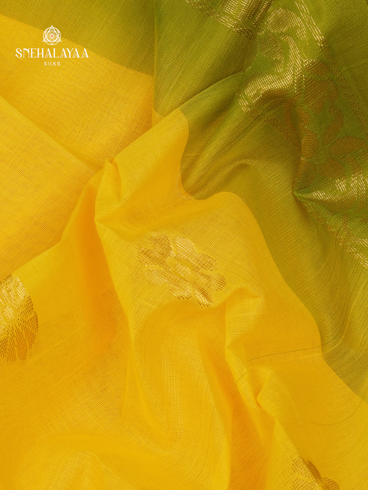 Lemon Yellow Gadwal Cotton Saree Without Blouse