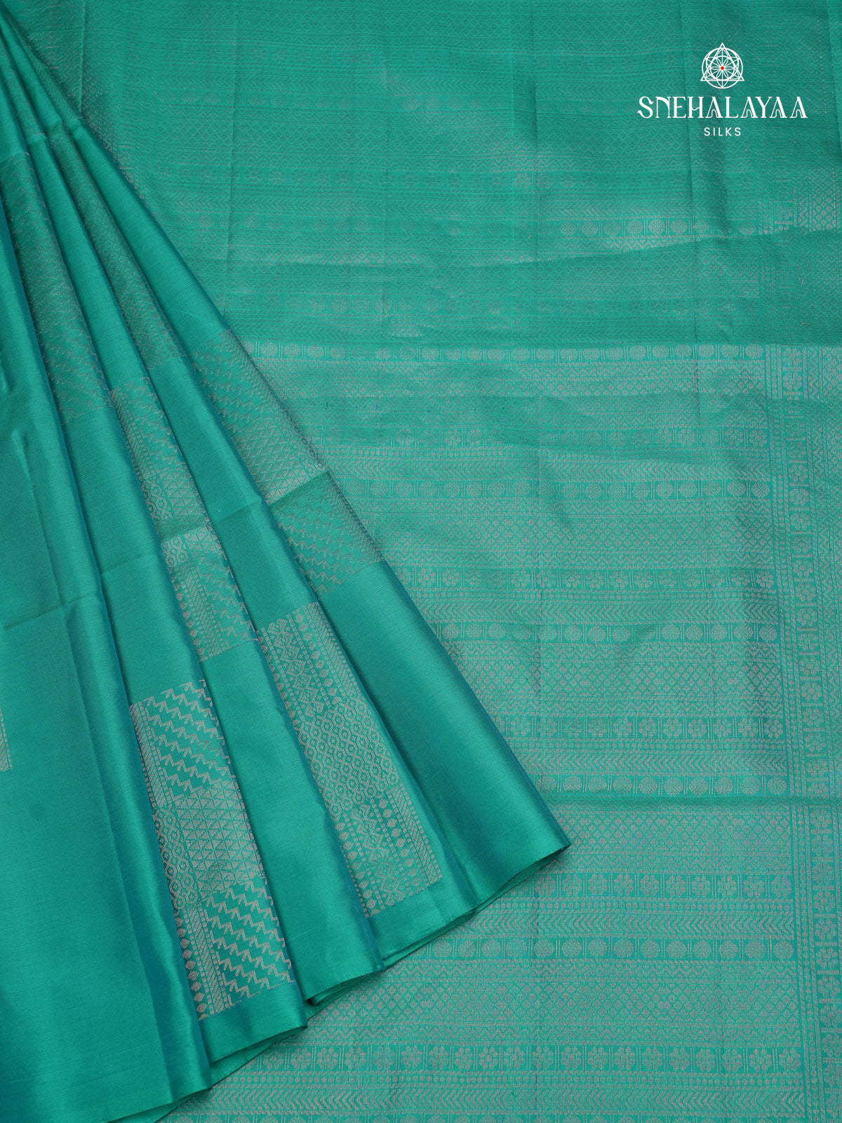 Teal Blue Kanjivaram Soft Silk Saree