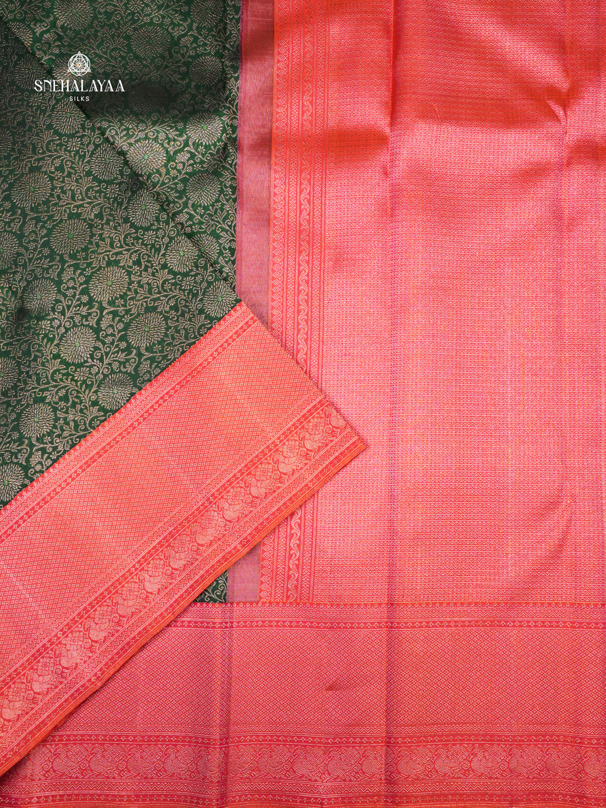 Bottle Green Kanjivaram SIlk Saree