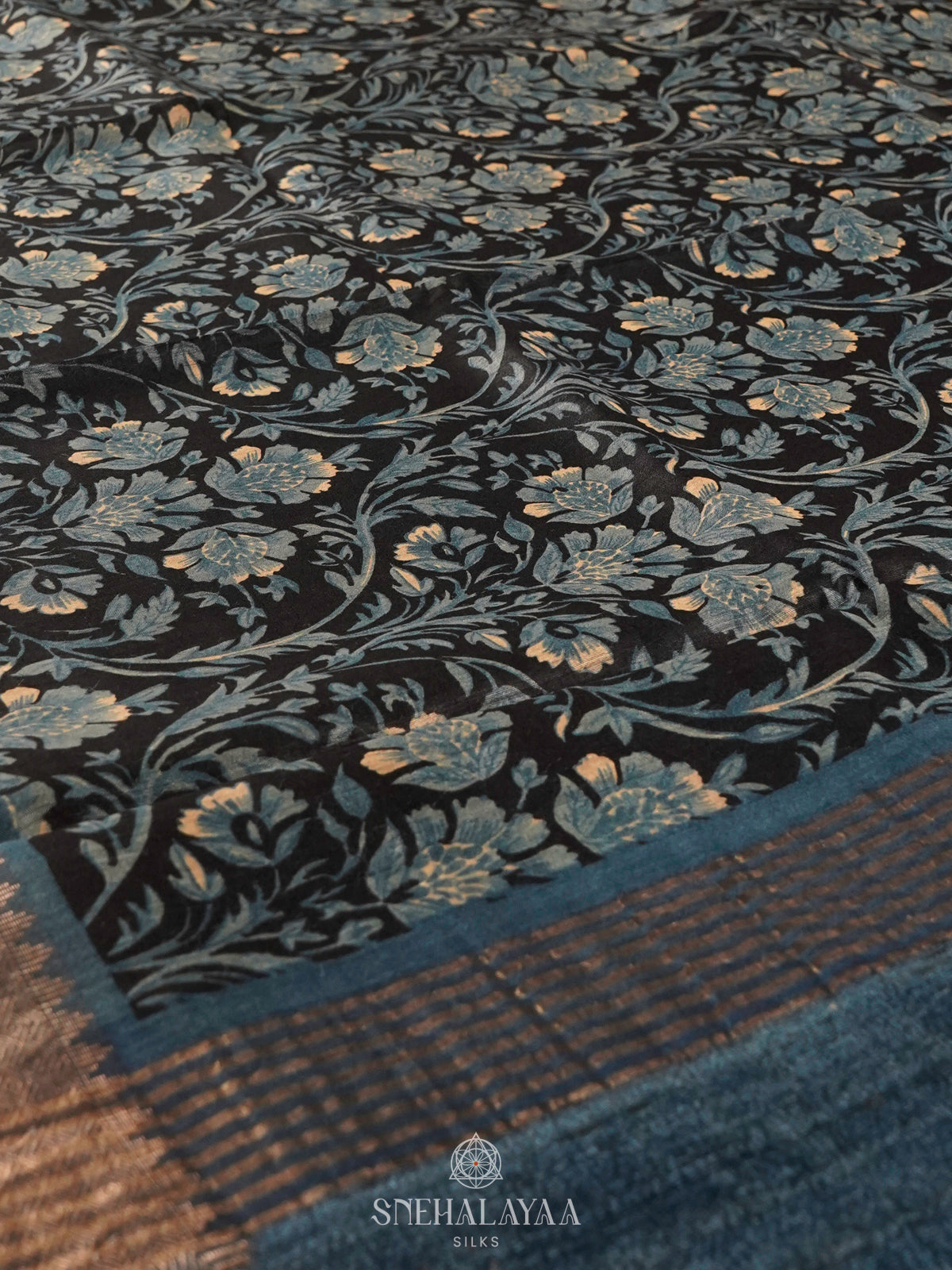 Black Munga Tussar Saree