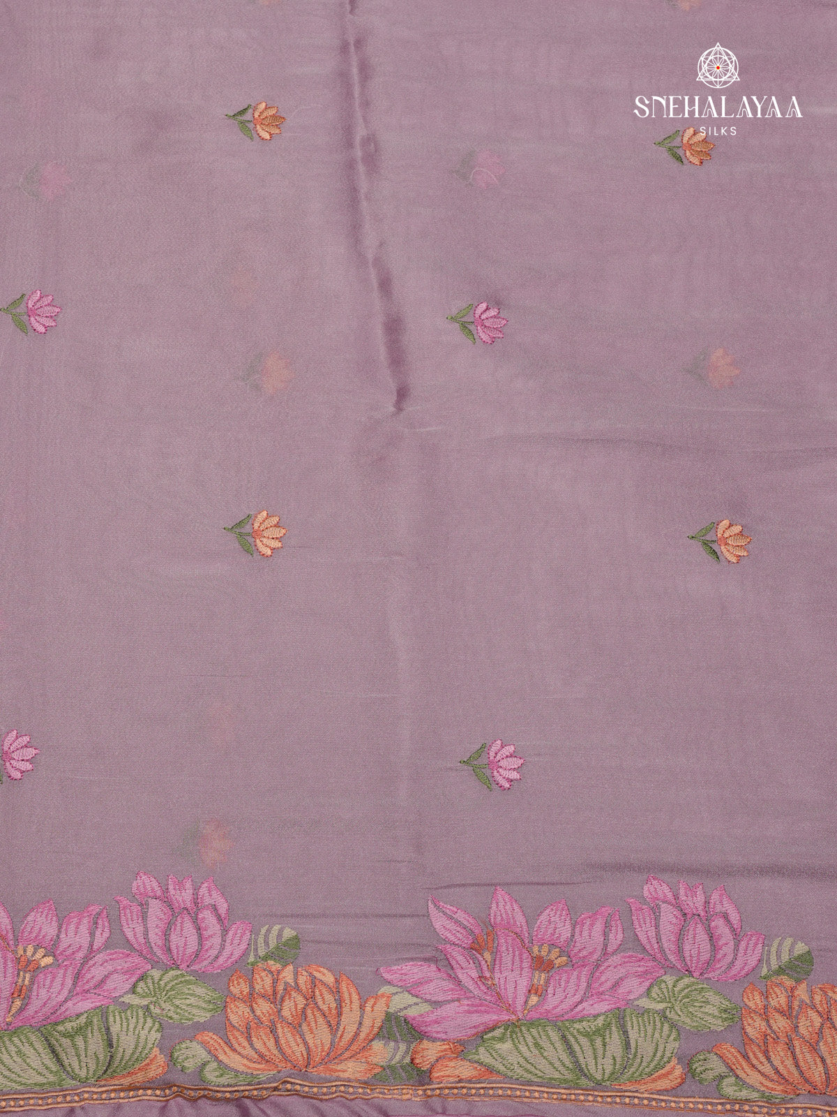 Lavender Embroidery Designer Saree
