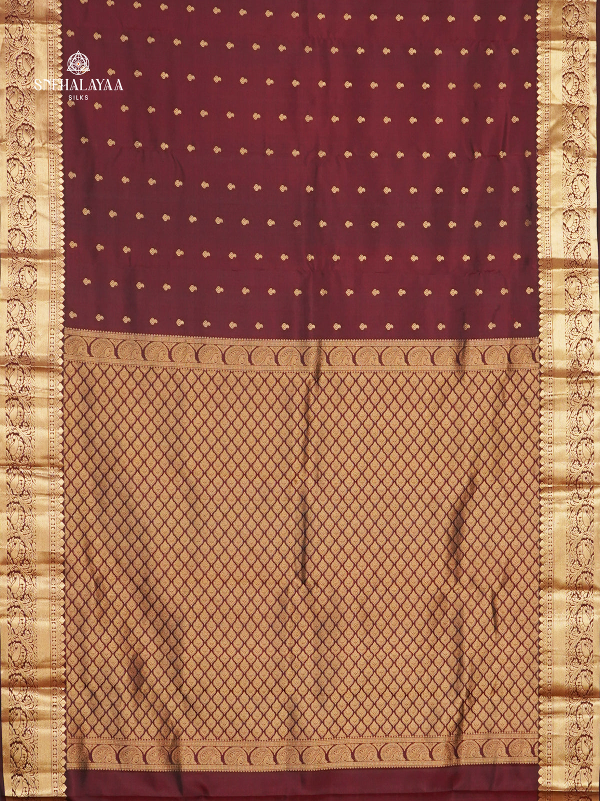 Burgundy Kanjivarm Silk Saree