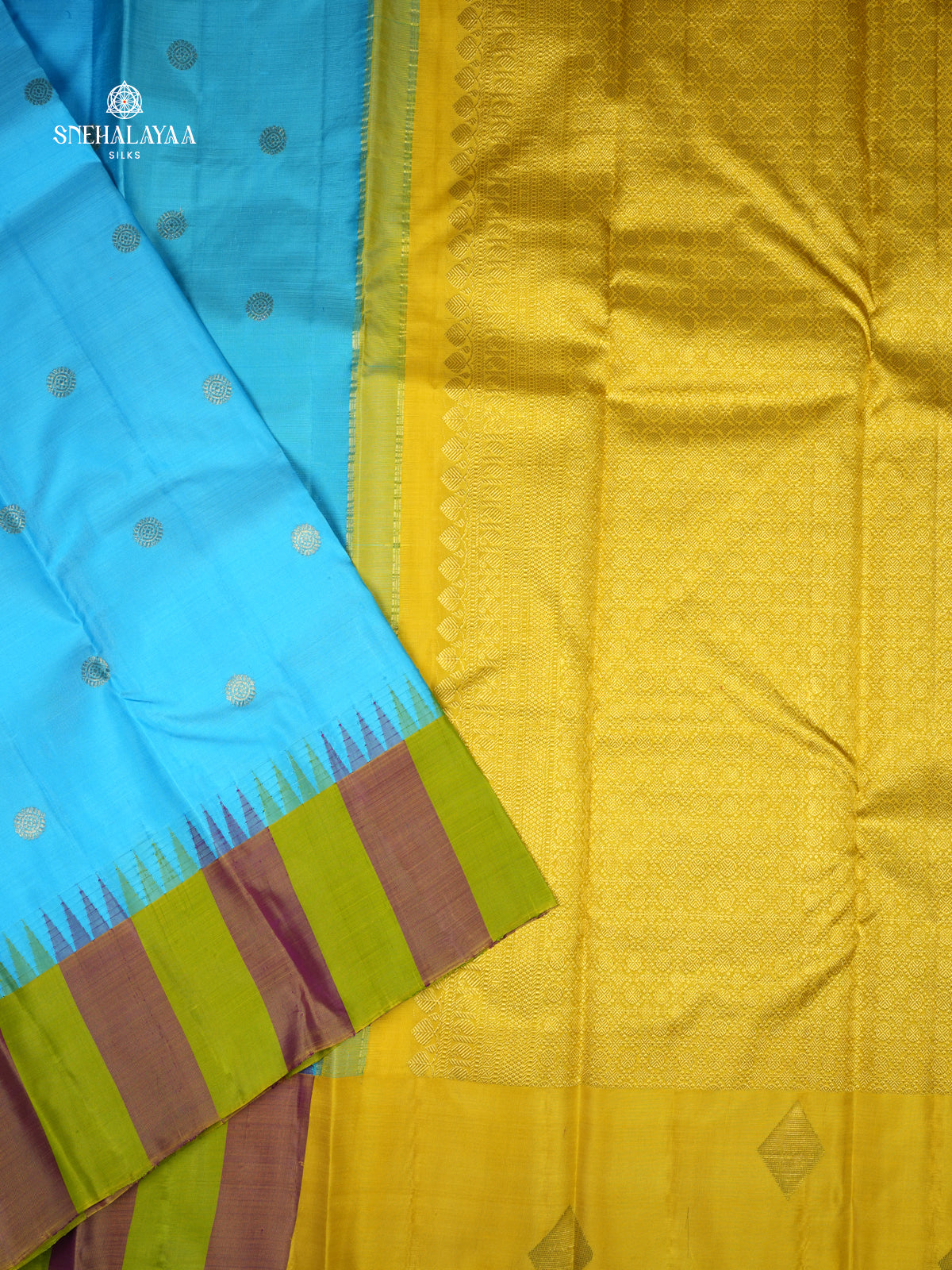 Sky Blue Kanjivaram Silk Saree