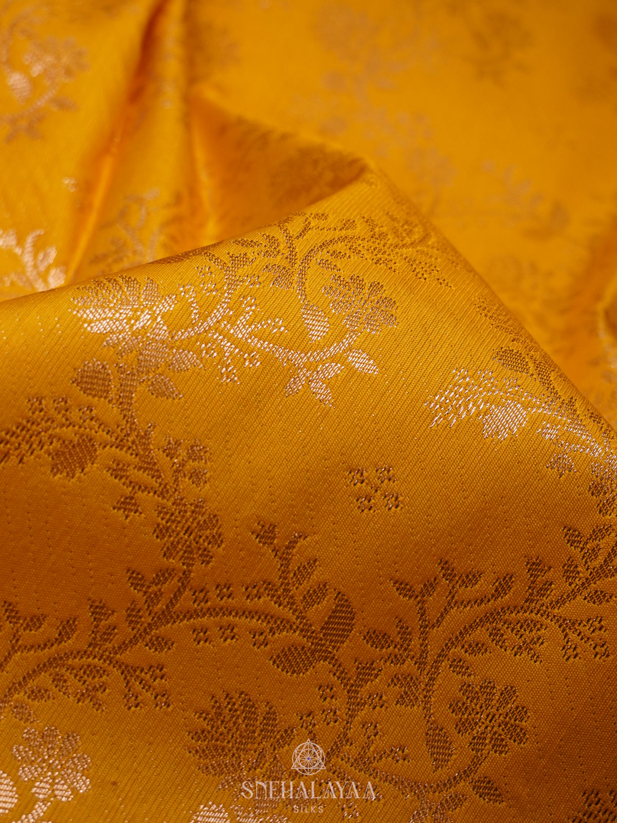 Mango Yellow Art Silk Saree
