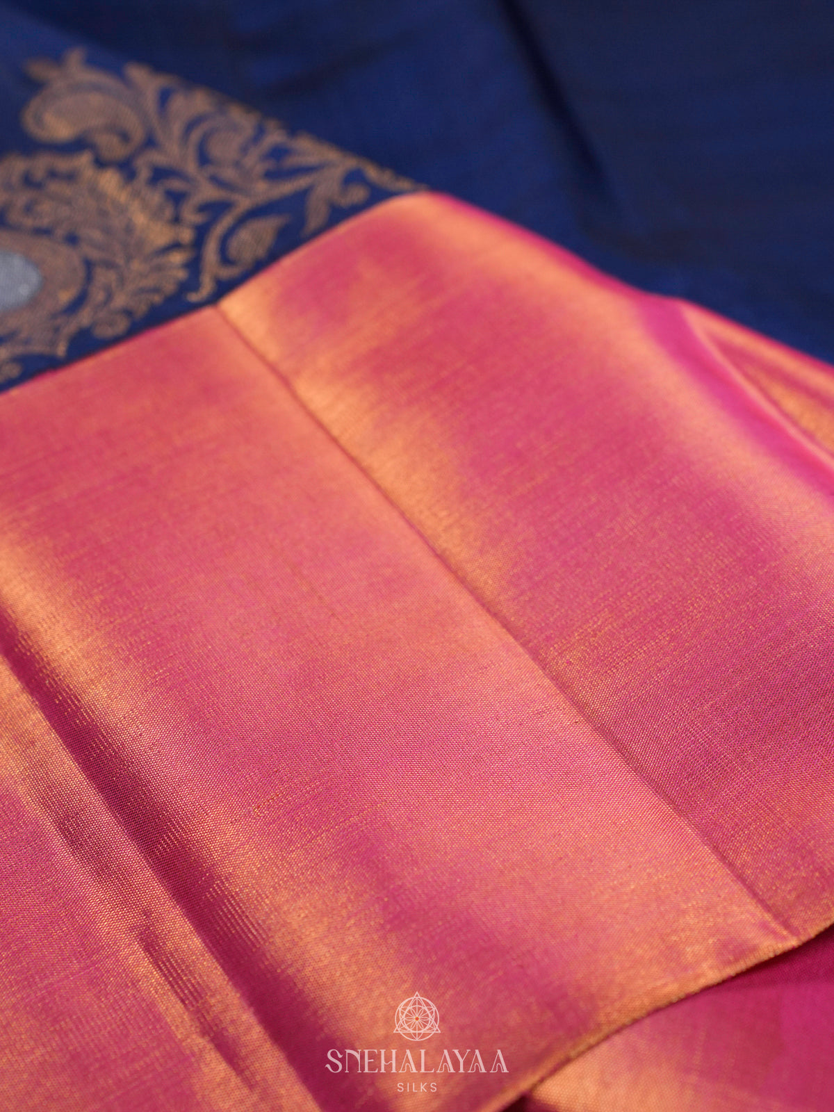 Navy Blue Kanjivaram Silk Saree