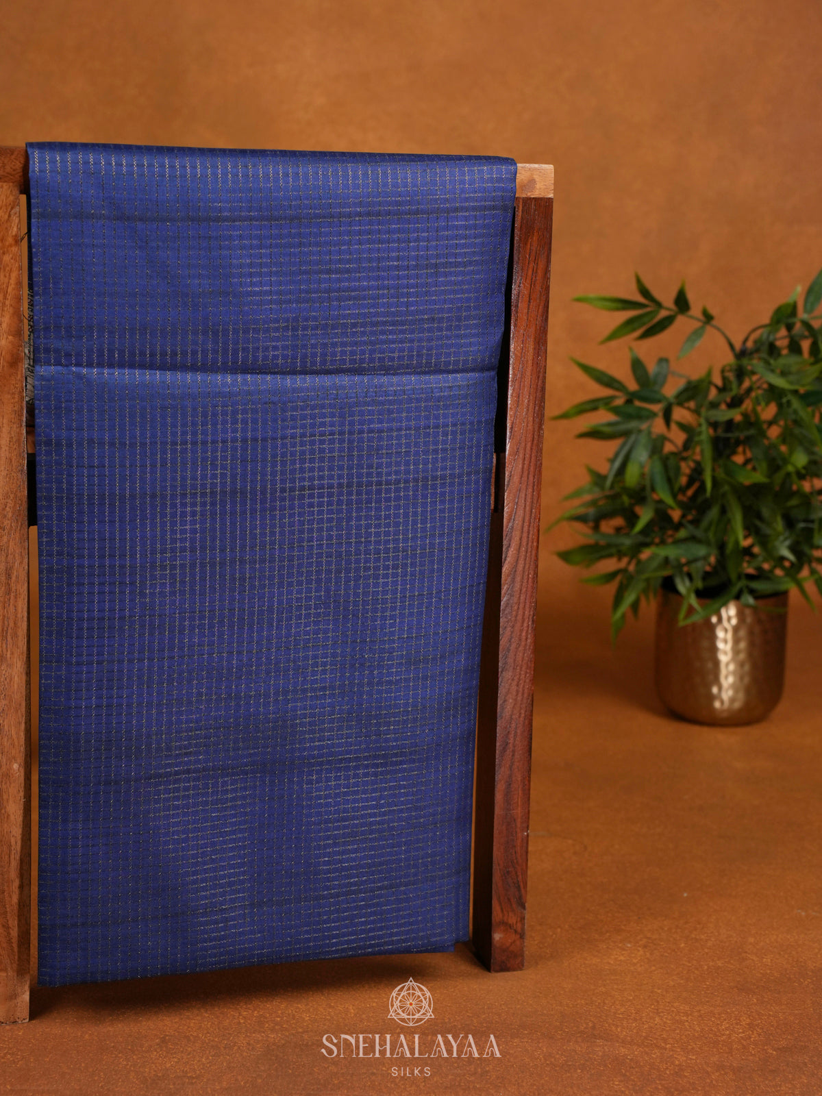 Navy Blue Tussar Saree