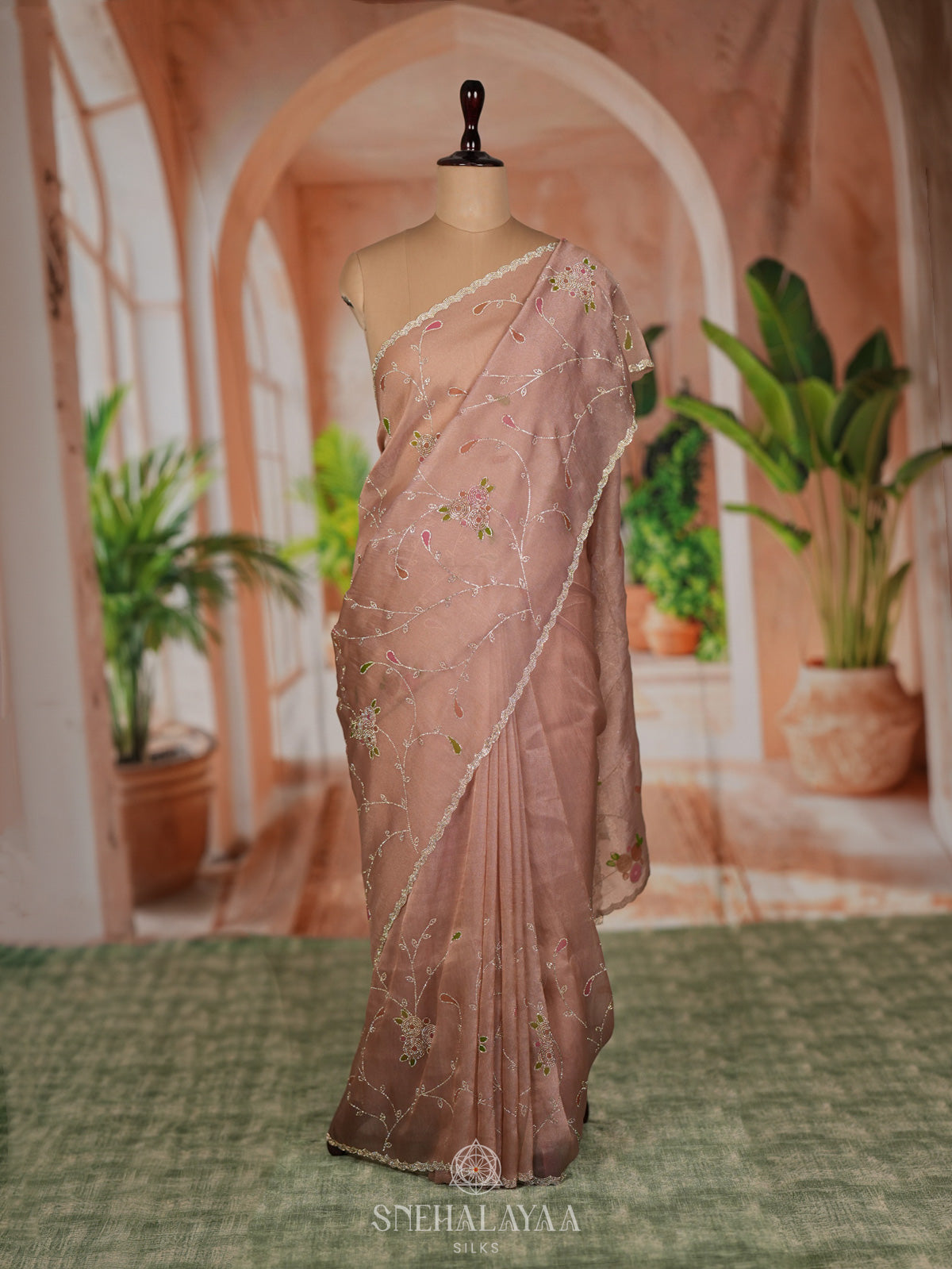 Pale Pink Designer Saree