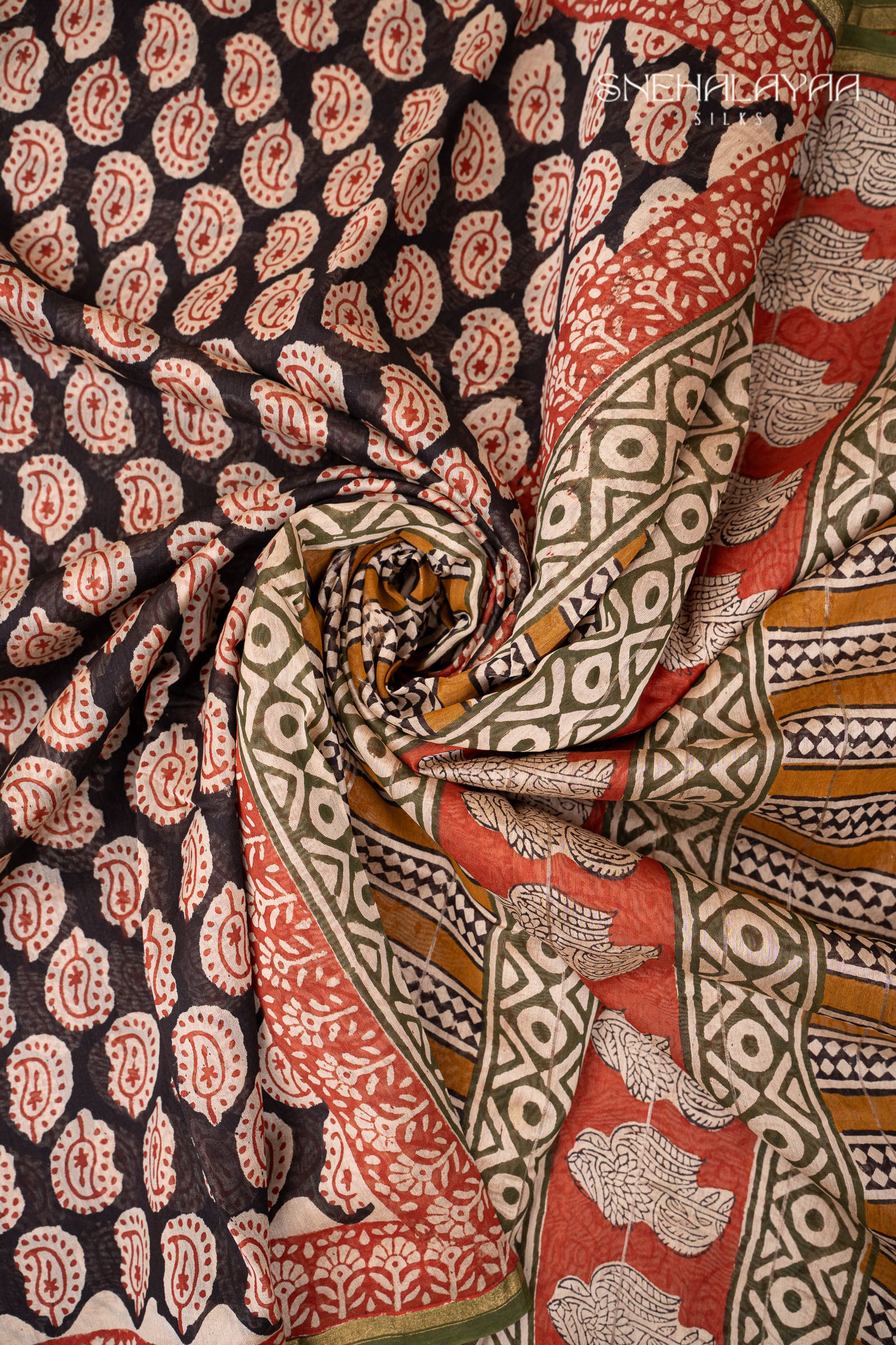 Black Chanderi Silk Saree