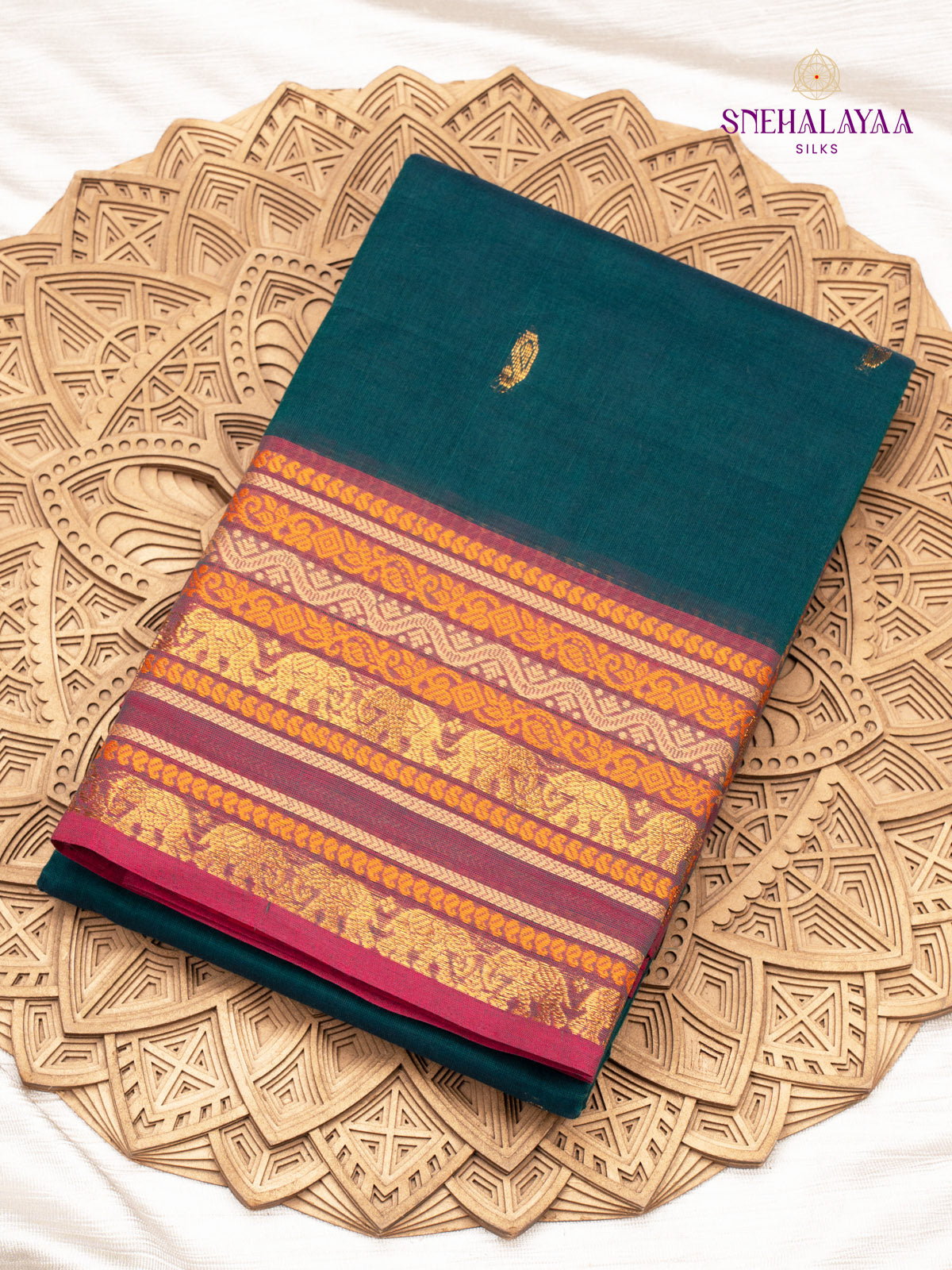 Light Blue Chettinad Cotton Saree