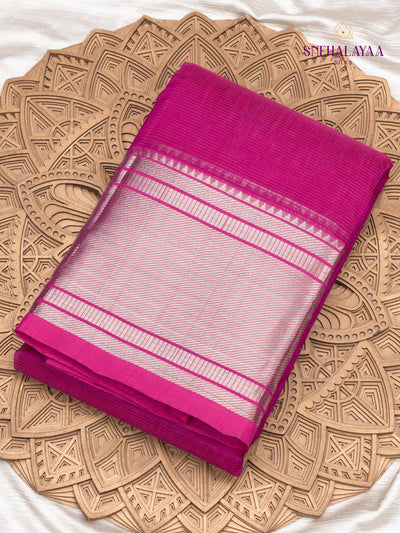Pink Mangalagiri Silk Cotton Saree =