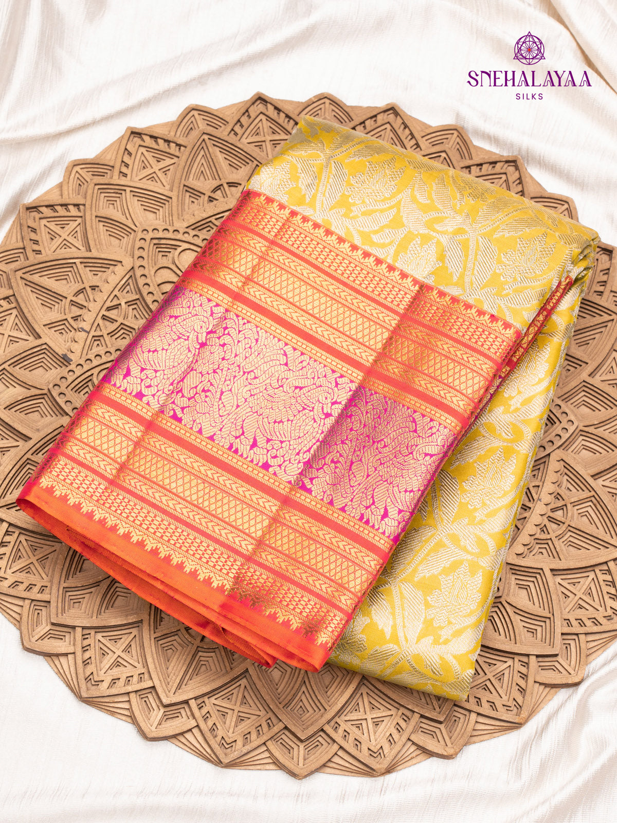 Yellow Kanjivaram Silk Saree