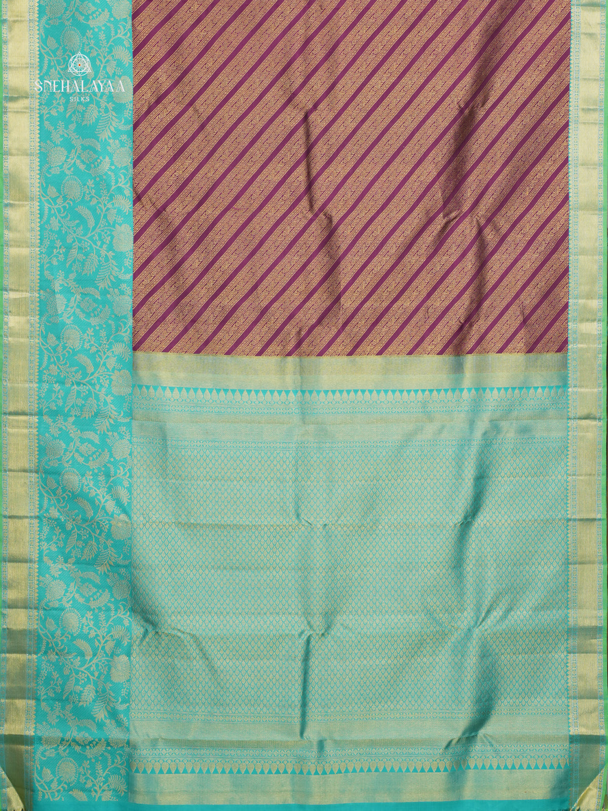 Purple Kanjivaram silk saree