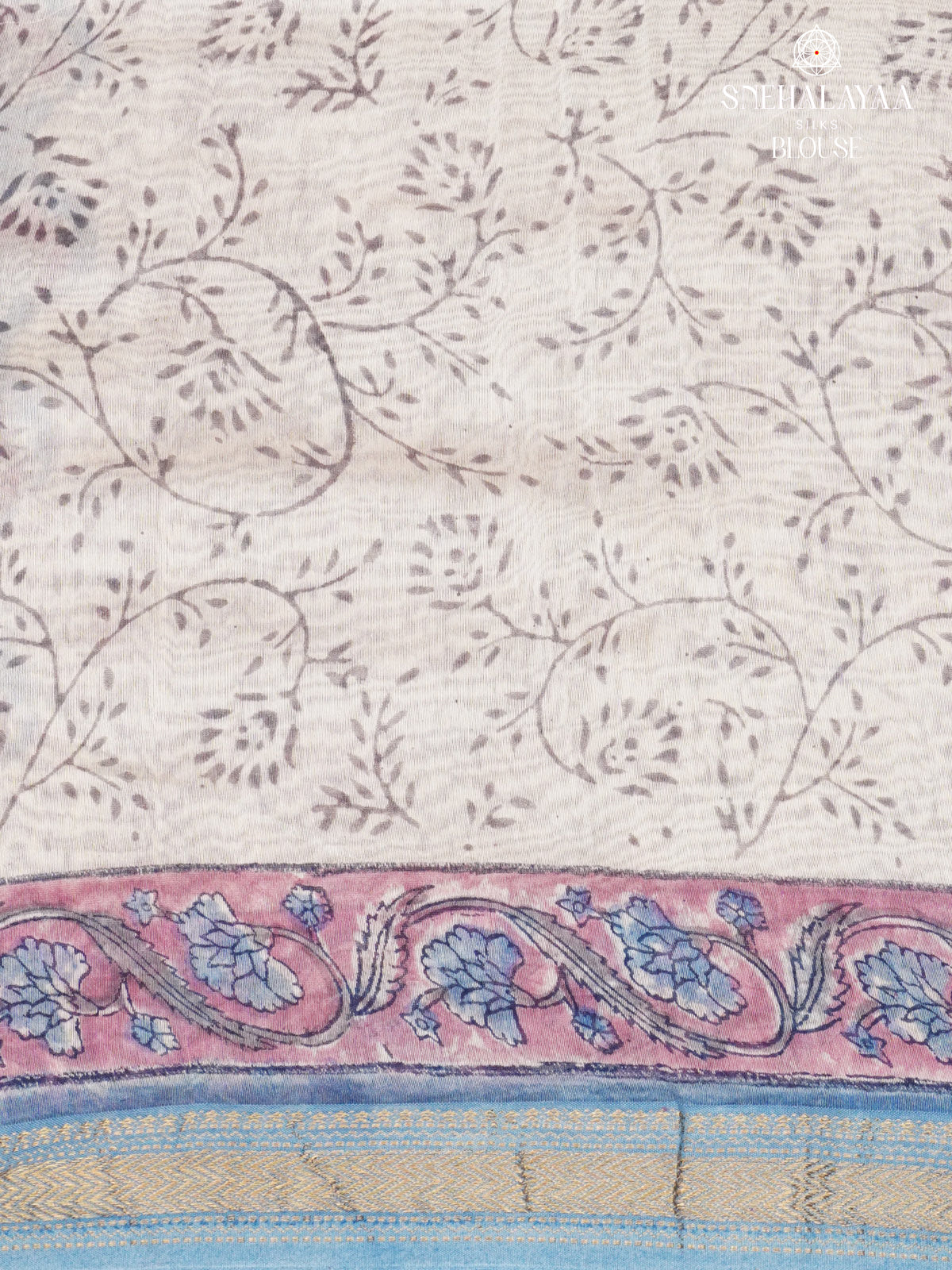 Pastel Blue Chanderi Saree