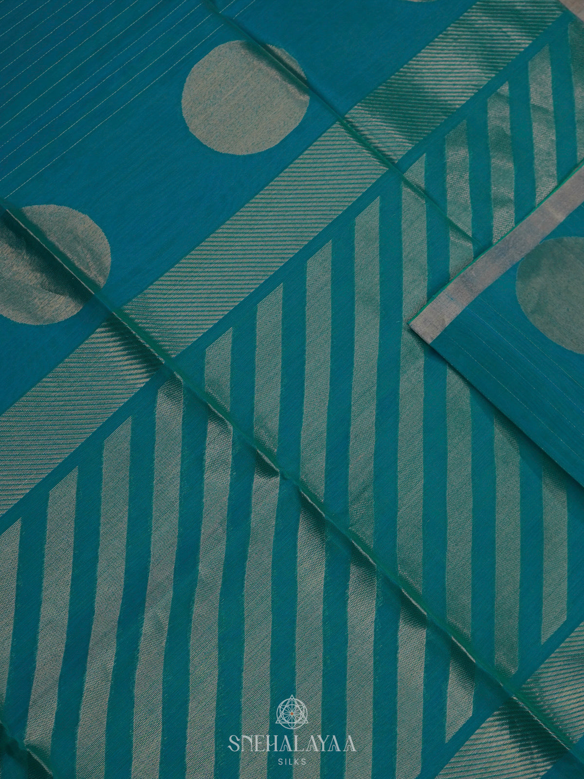 Blue Kora Silk Cotton Saree