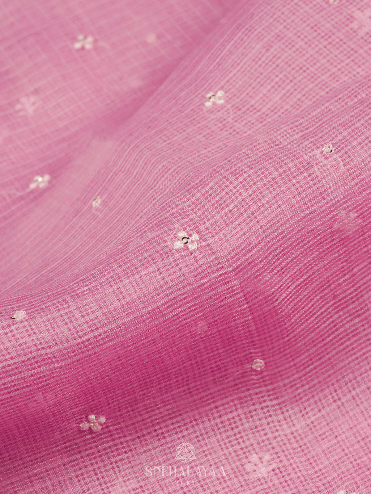 Pink Kota Embroidery Saree