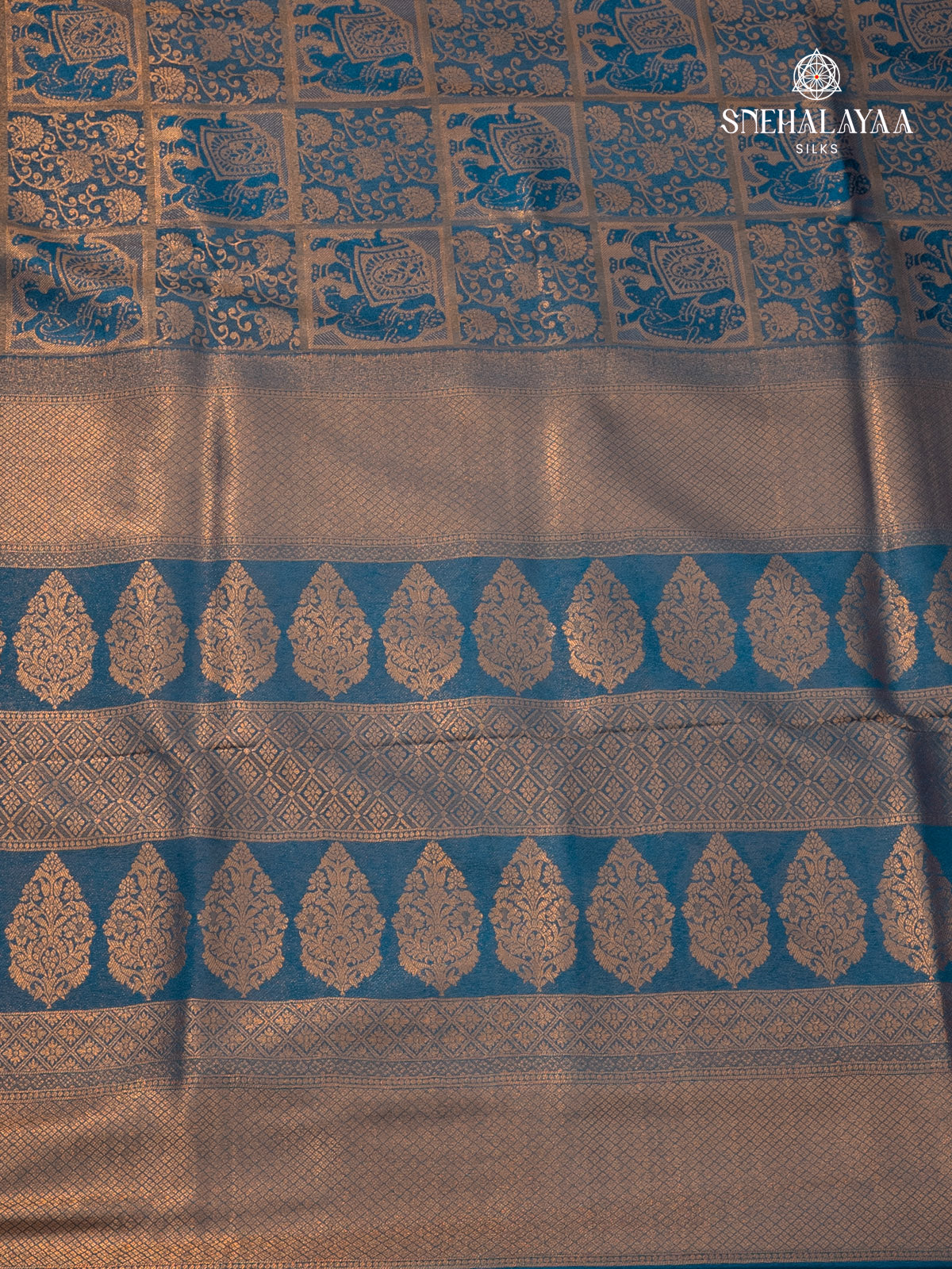 Teal Blue Soft Silk Saree