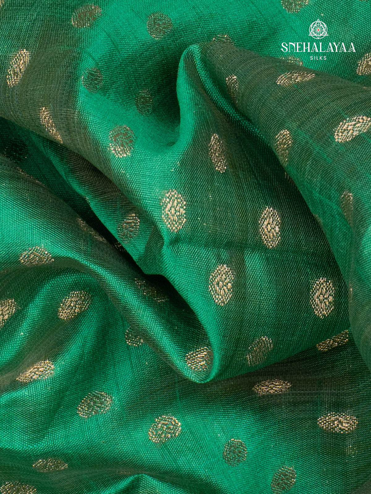 Emerald Green Raw Silk Saree