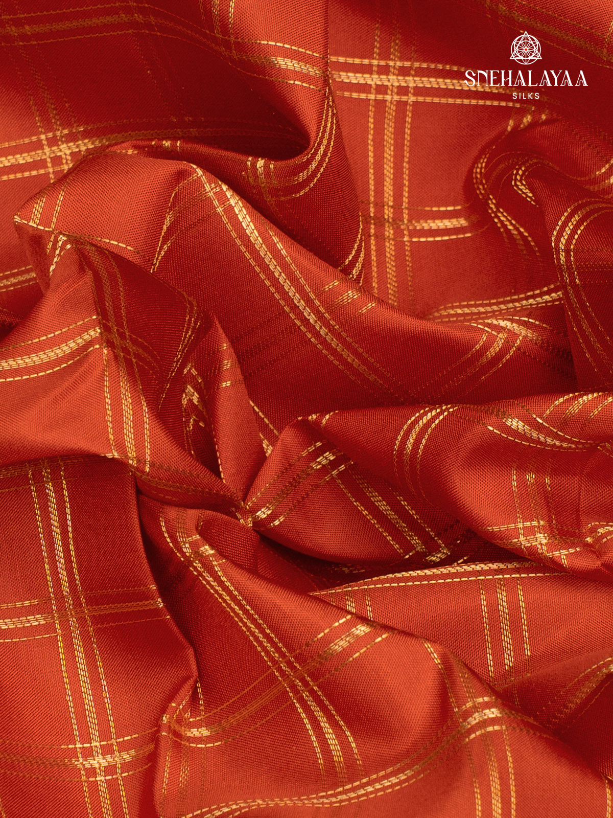 Rust Orange Kanjivaram Silk Saree