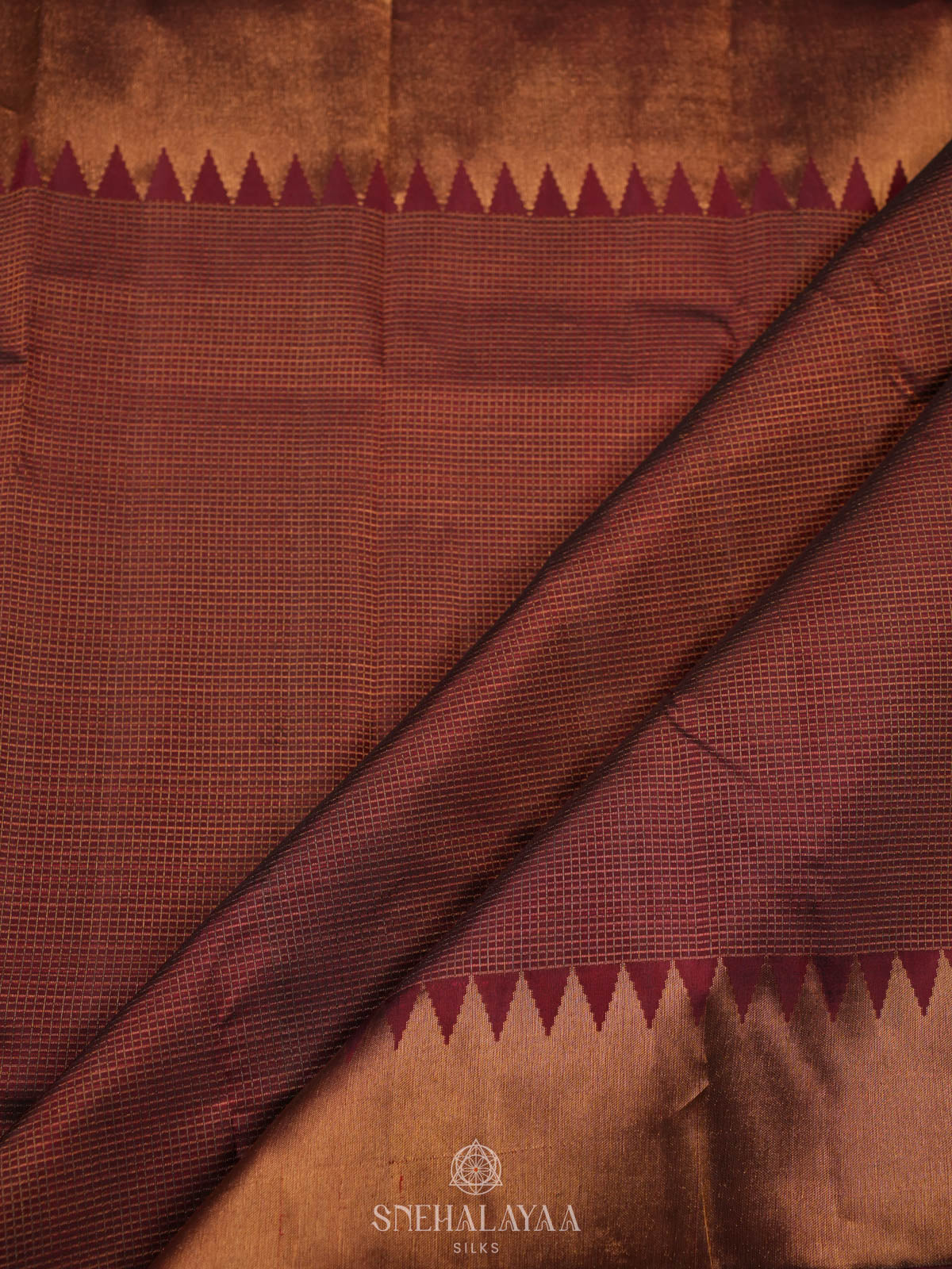 Plum Kanjivaram silk saree