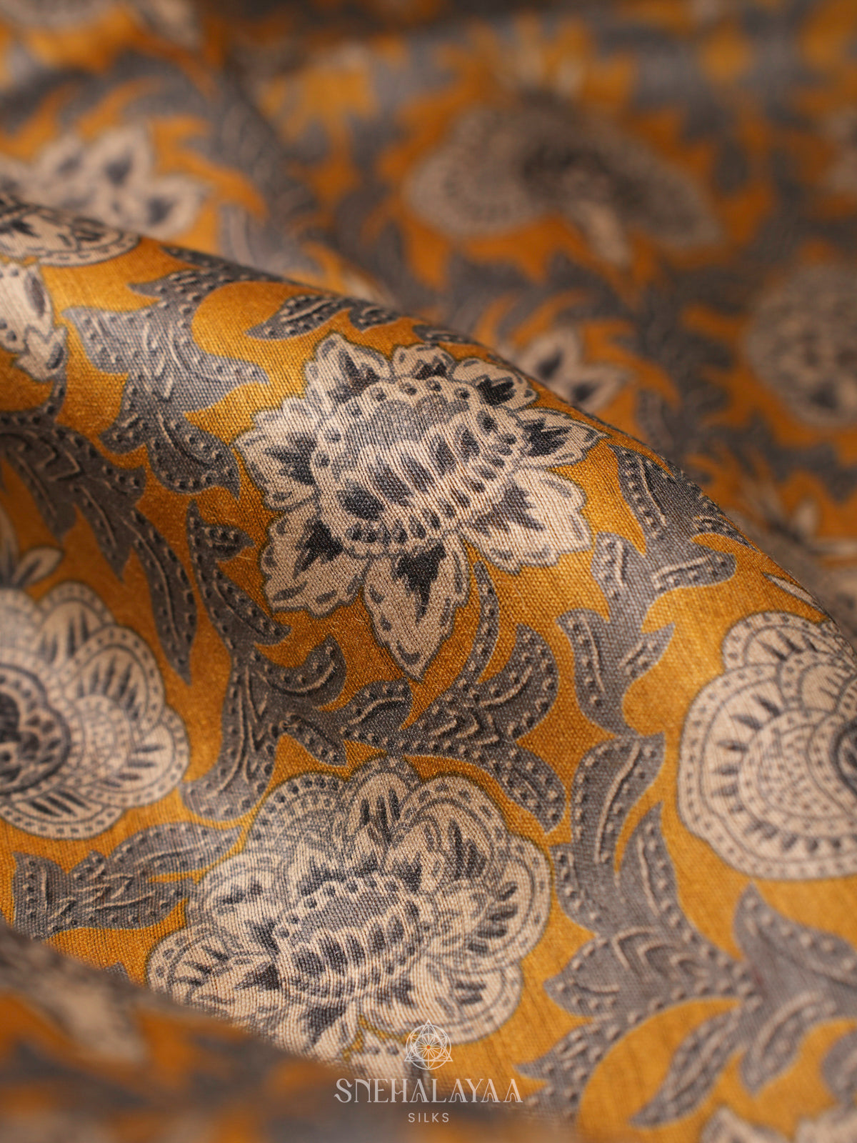 Mustard Yellow Chanderi Saree