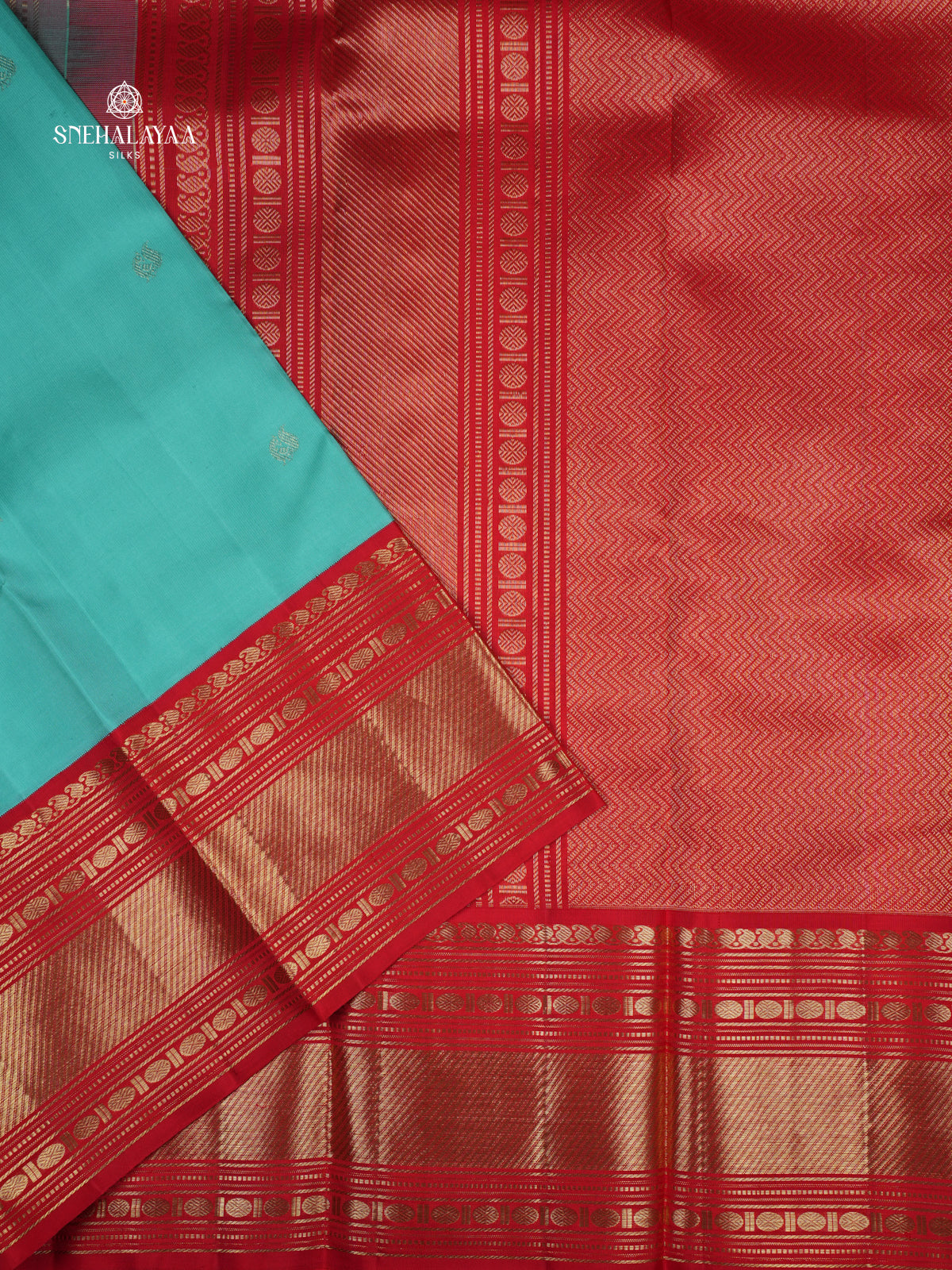 Teal Blue Kanjivaram Silk Saree