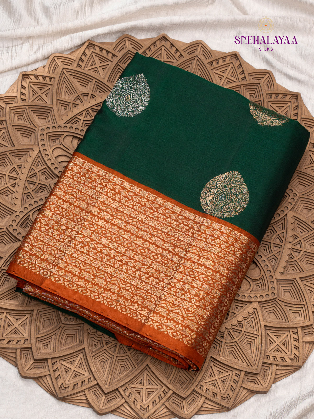 Bottle Green Kanjivaram Sofr Silk Saree