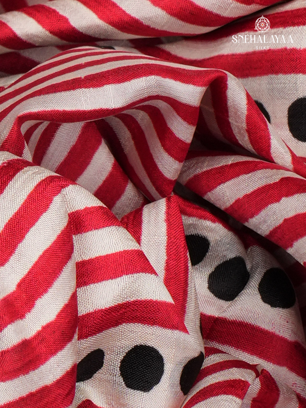 Red Tussar Silk Saree