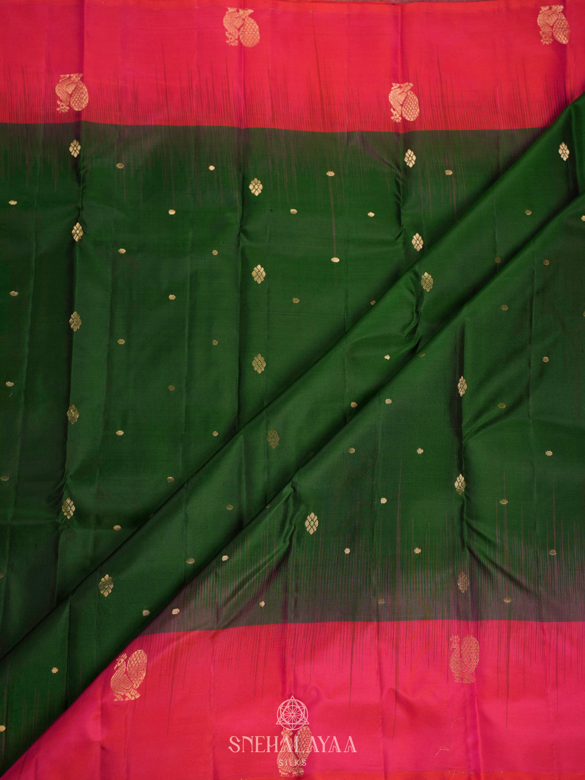 Forest Green Kanjivaram Silk Saree