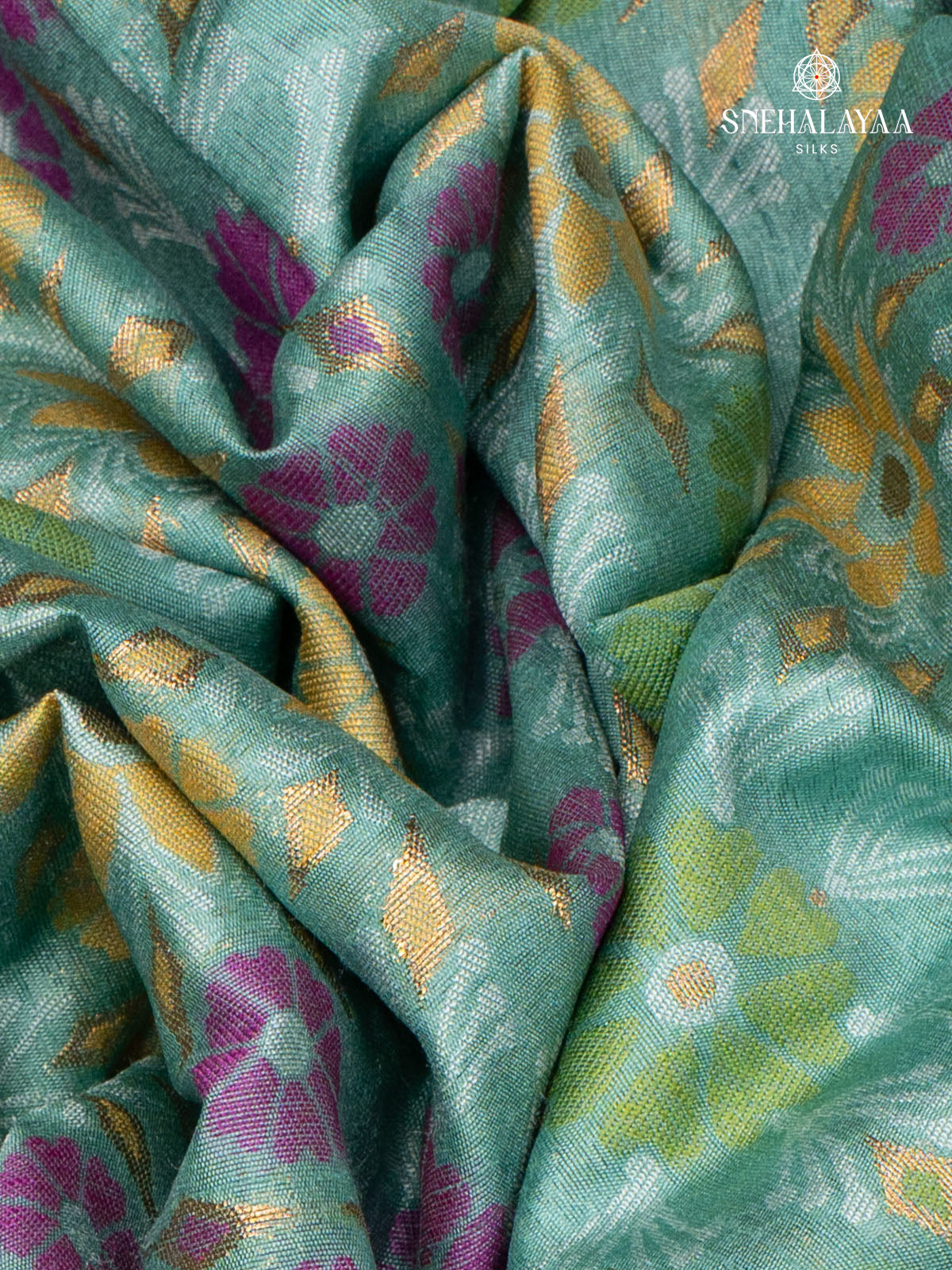 Teal Blue Ikat Silk Saree