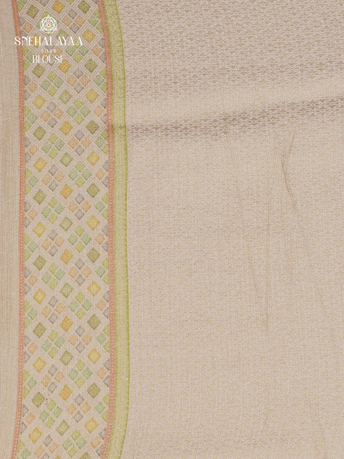 Cream Tissue Tussar Saree