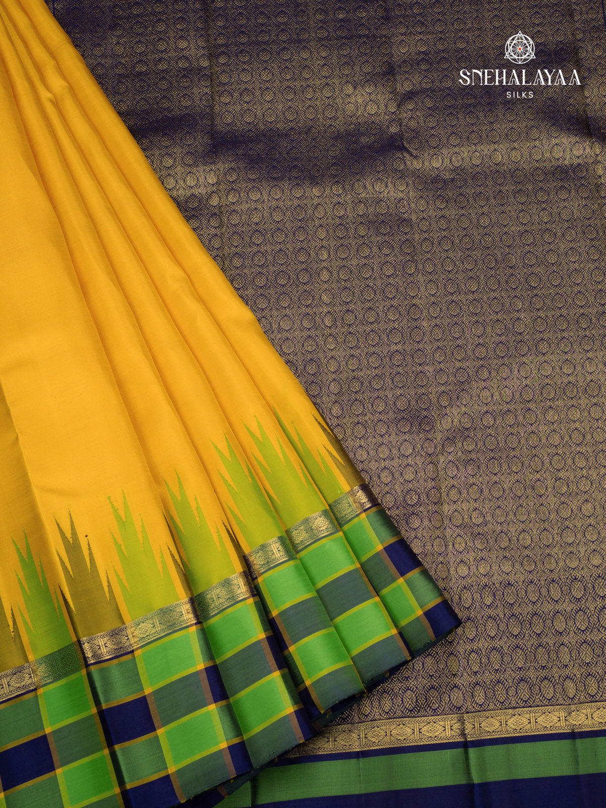 Yellow Temple Border Kanjivaram Silk Saree