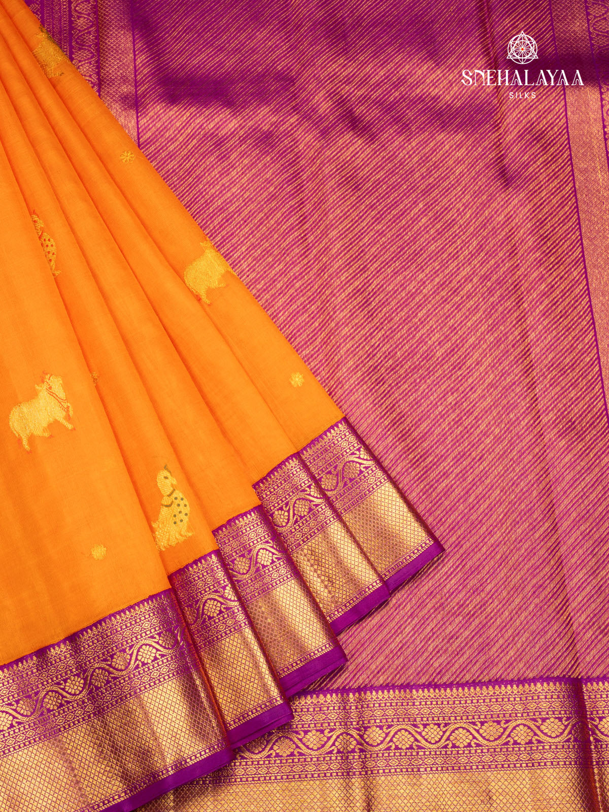 Orange Kanjivaram Silk Saree