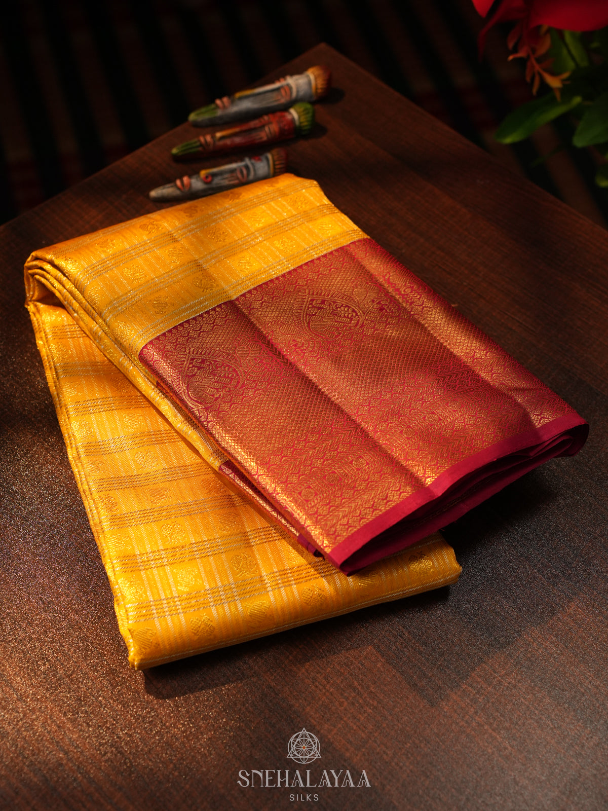Mango Yellow Kanjivaram Silk Saree
