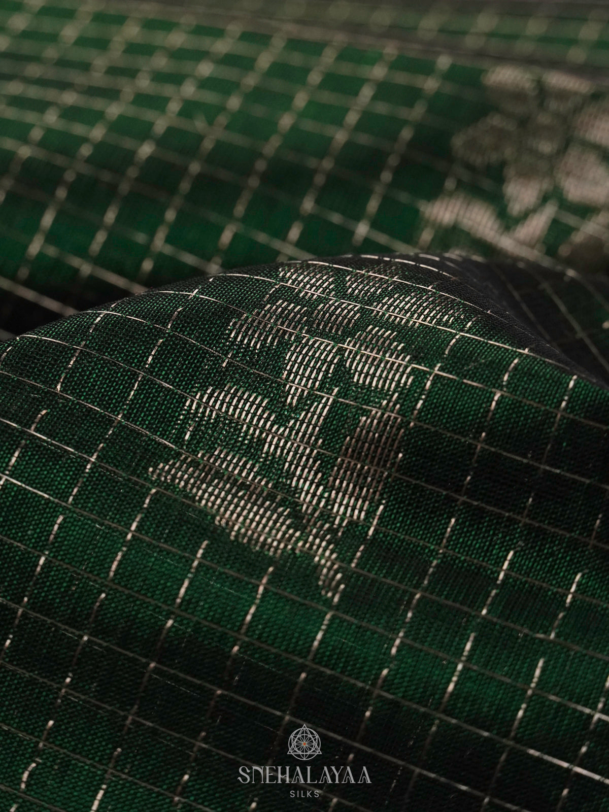 Forest Green Mangalagiri Kuppadam Silk Saree