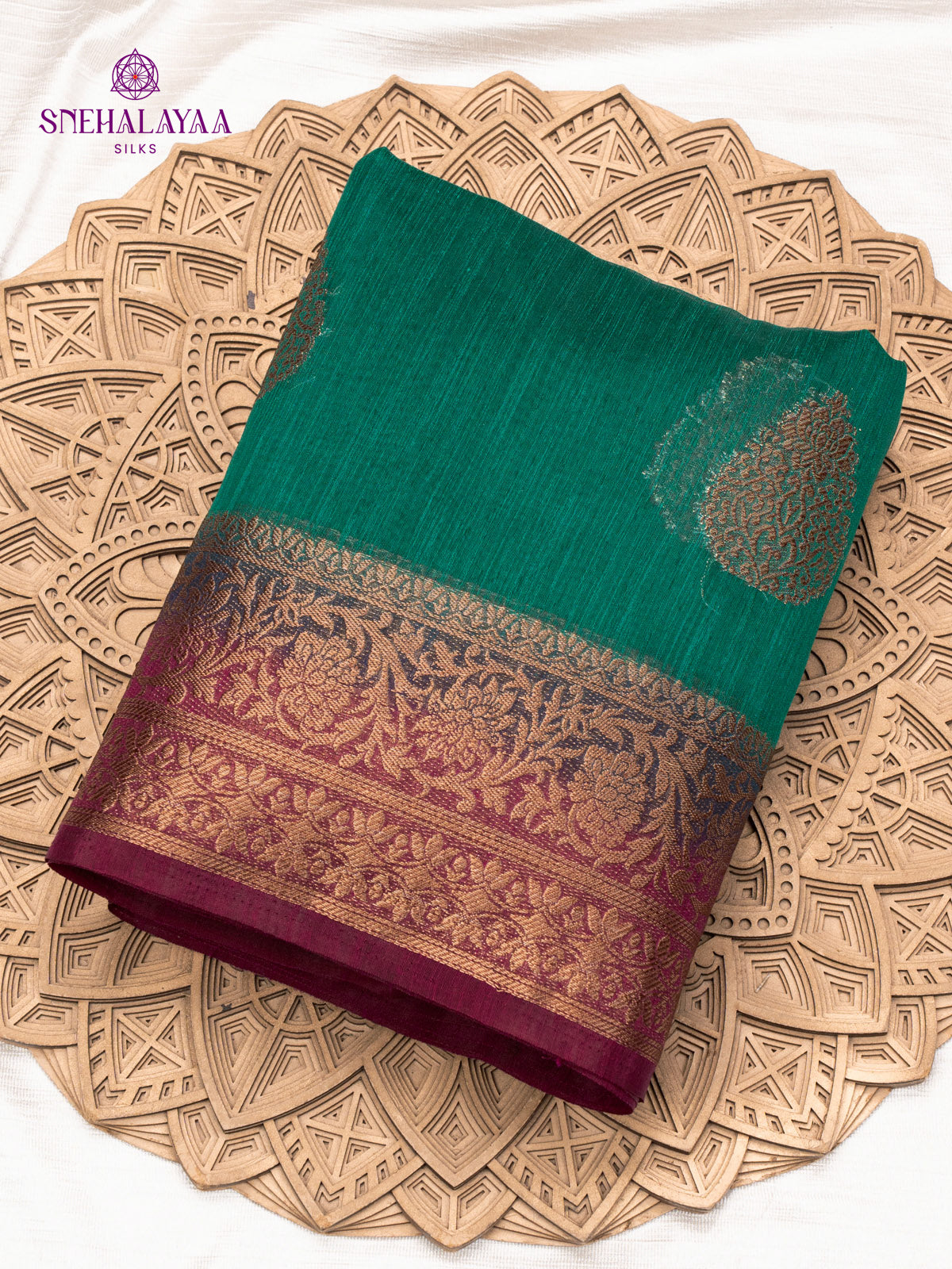 Green Banaras Jute Saree