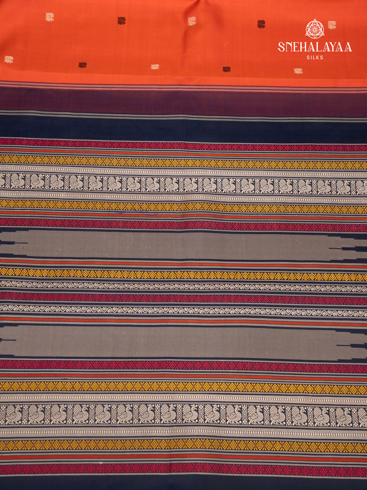 Rust Orange Kanjivaram Silk Saree